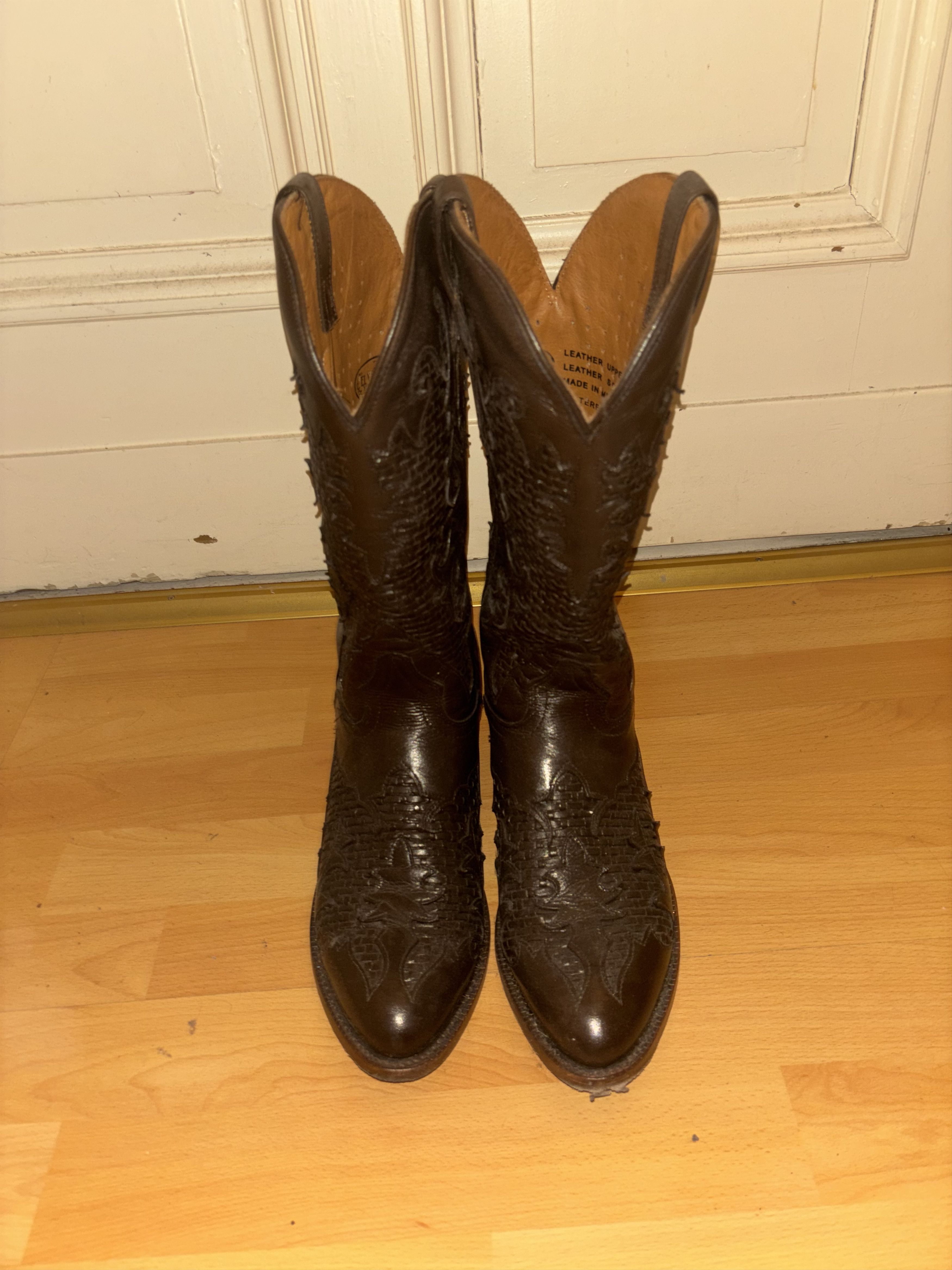 El Dorado Men's Basket Weave Western Boots - Medium Toe