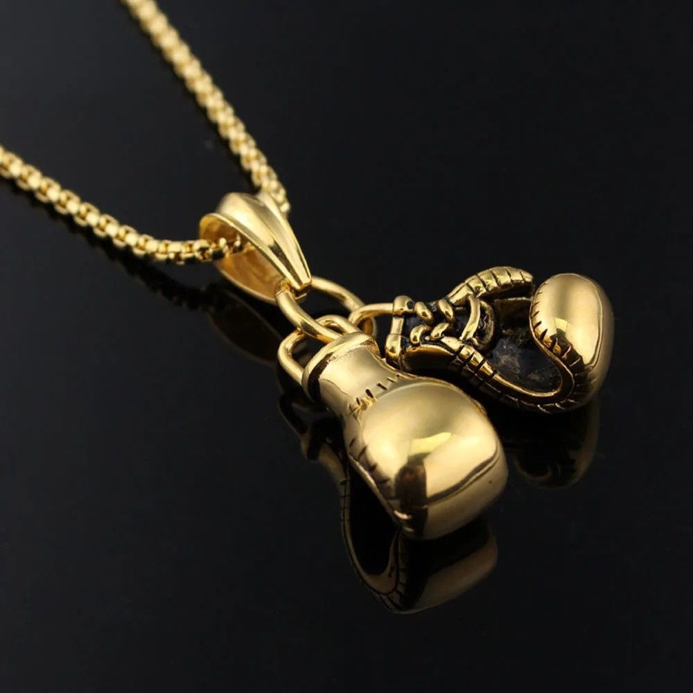 Vintage Classic Gold Boxing Gloves Necklace Size ONE SIZE - 1 Thumbnail