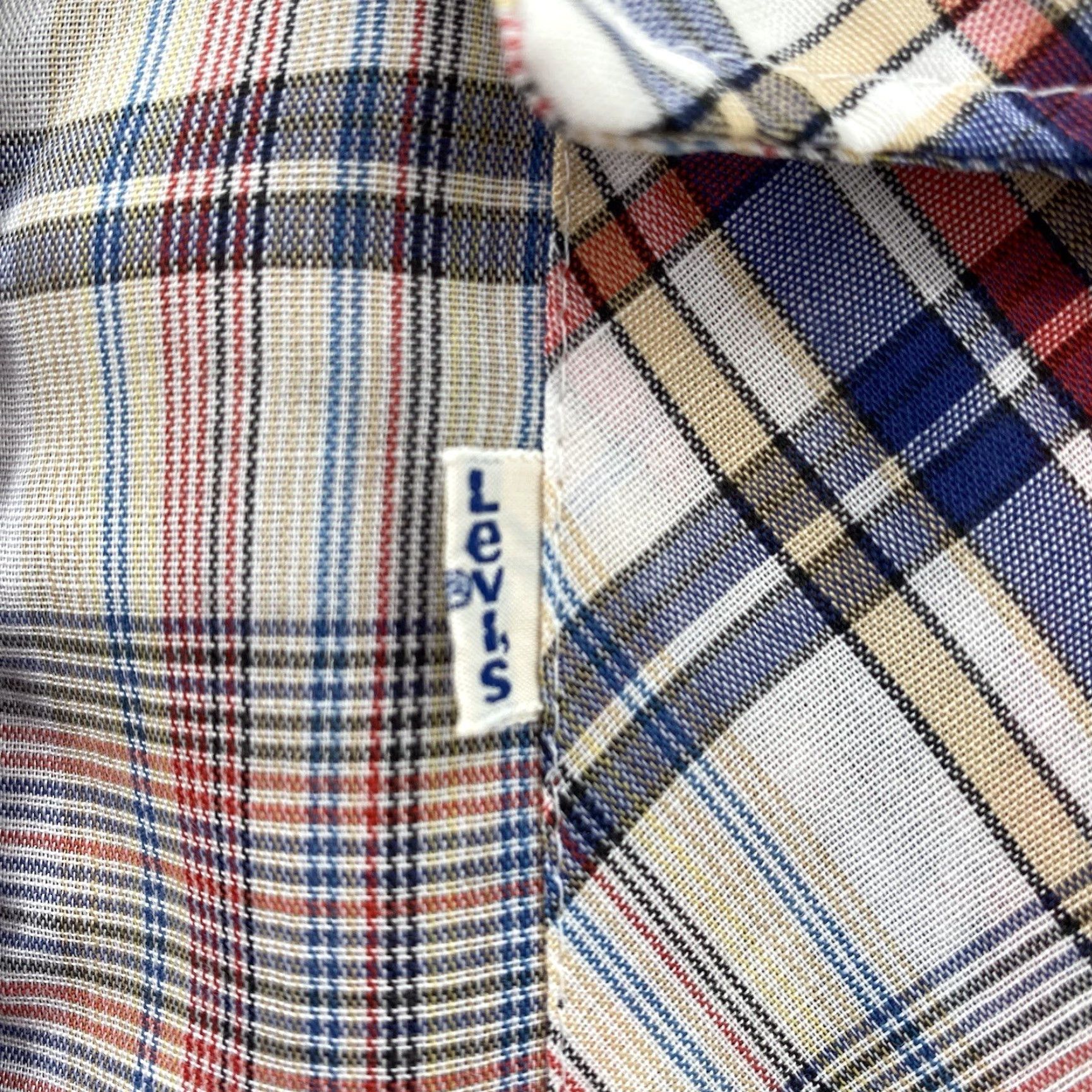 Levi's VINTAGE Levi's Shirt Large White Blue Plaid Regular Fit Button-Down Western Men Size US L / EU 52-54 / 3 - 5 Thumbnail