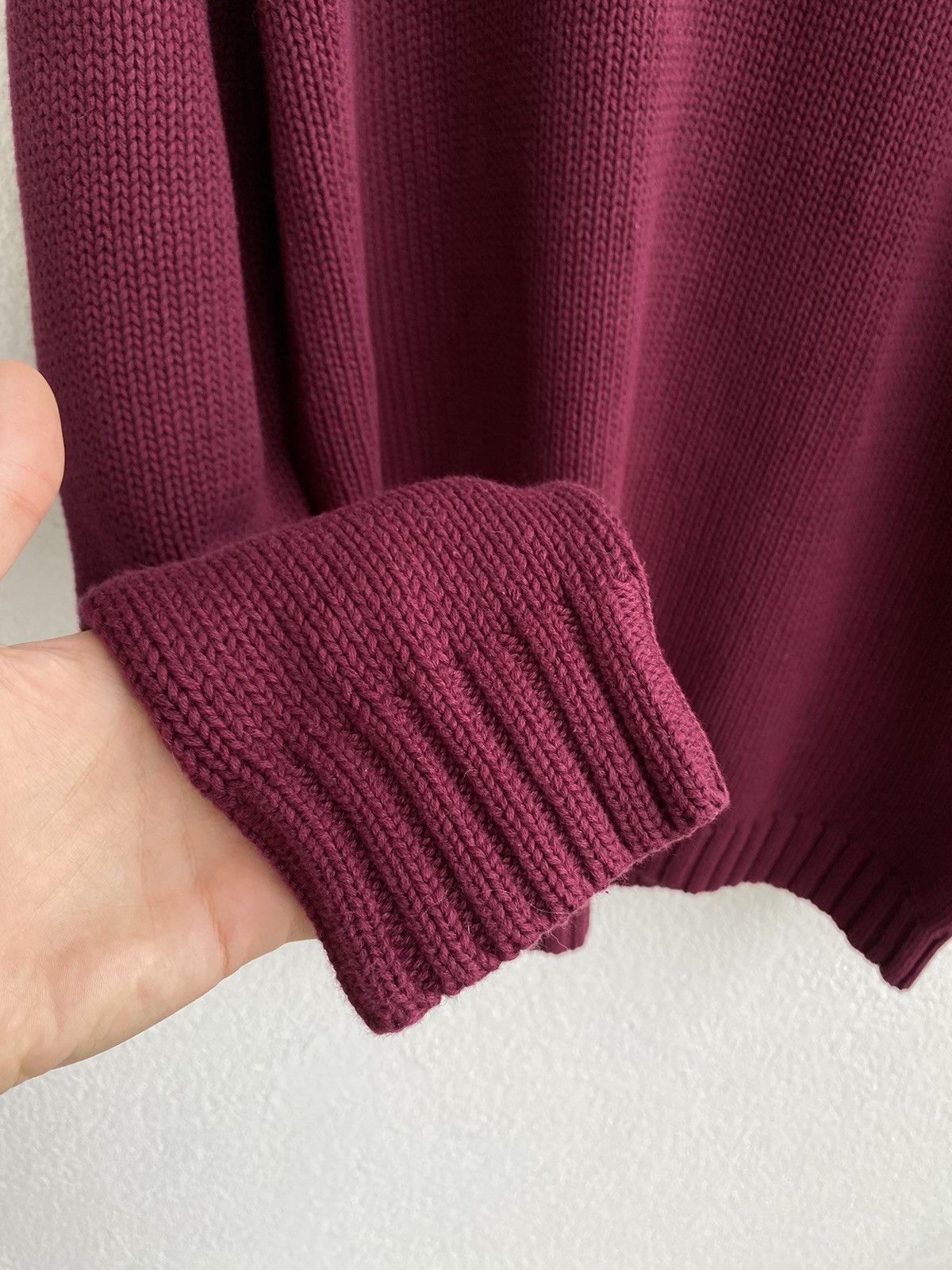 Yves Saint Laurent Burgundy YSL Sweater Knit Heavy Thick YSL Sweatshirt Size US XXL / EU 58 / 5 - 12 Thumbnail