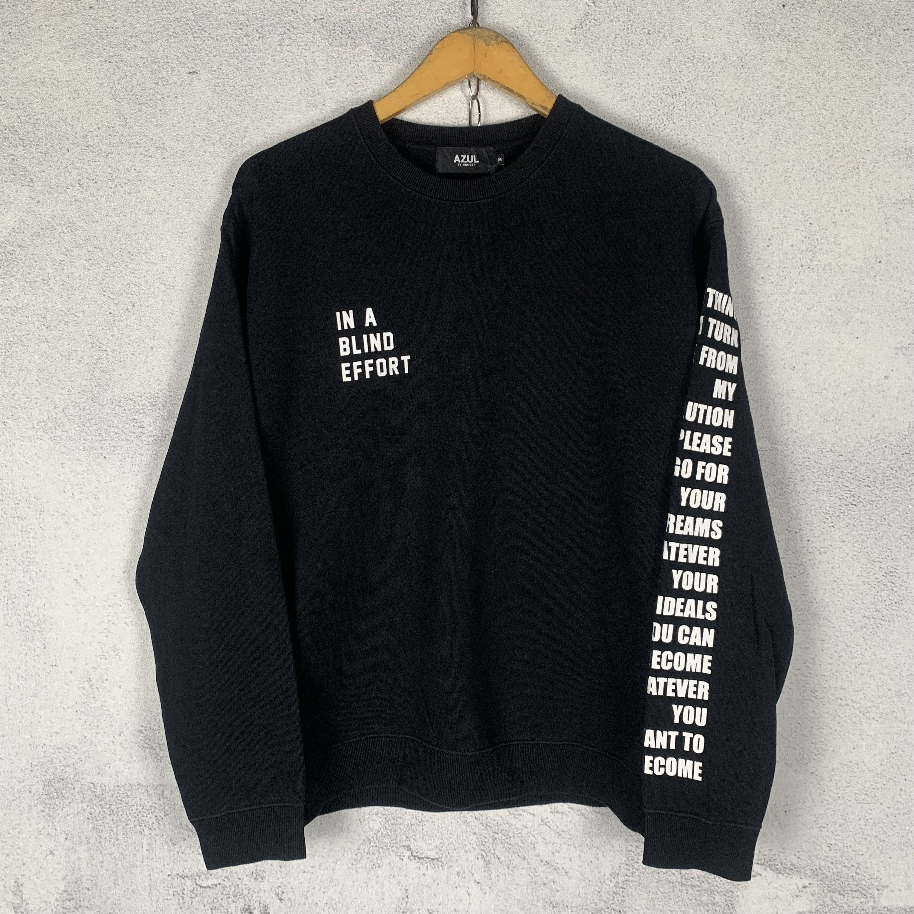 Azul by Moussy Poem Words Sweatshirt Crewneck