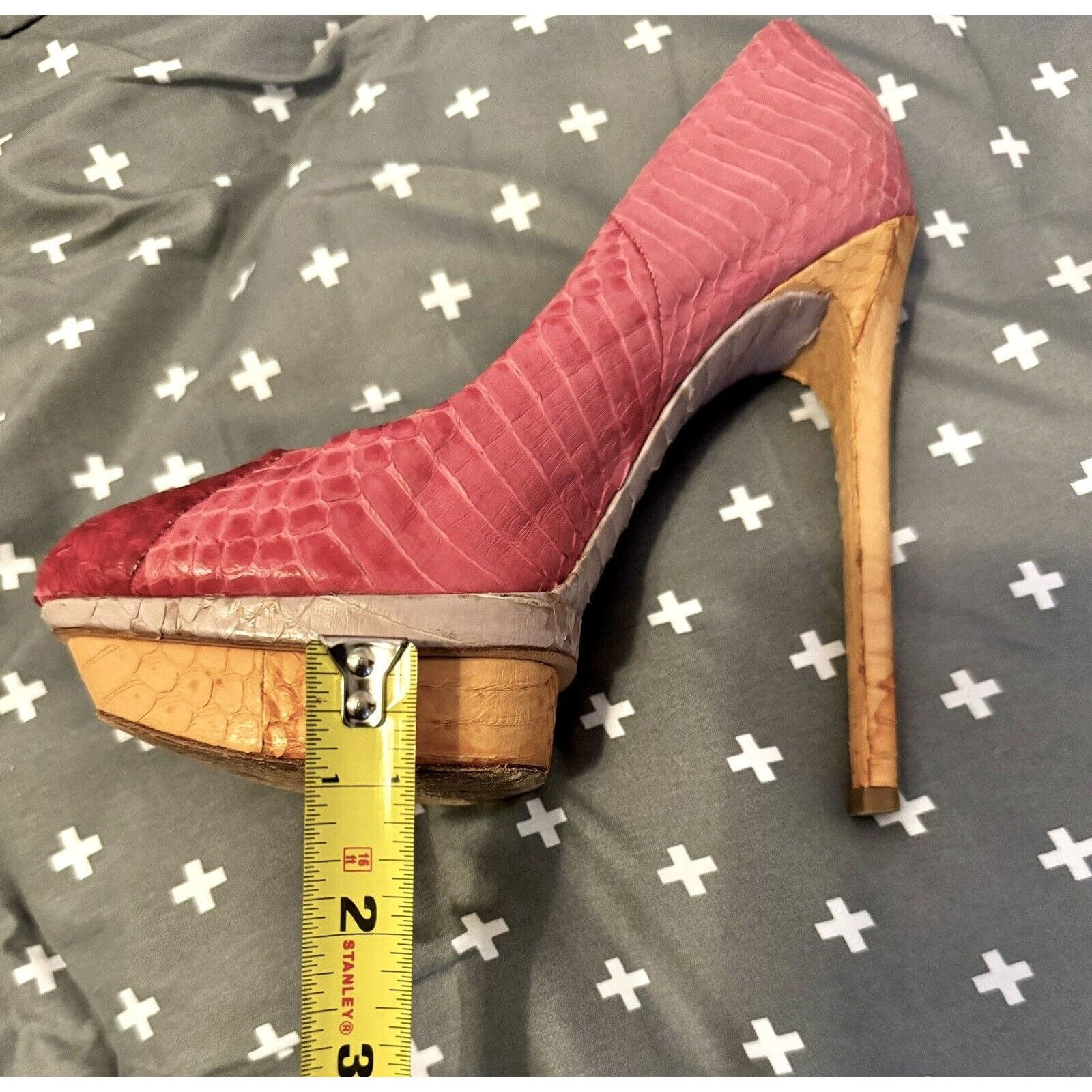 Brian Atwood Brian Atwood Pink Snakeskin Platform Pumps Heels - Size US6 Size US 6 / IT 36 - 15 Thumbnail