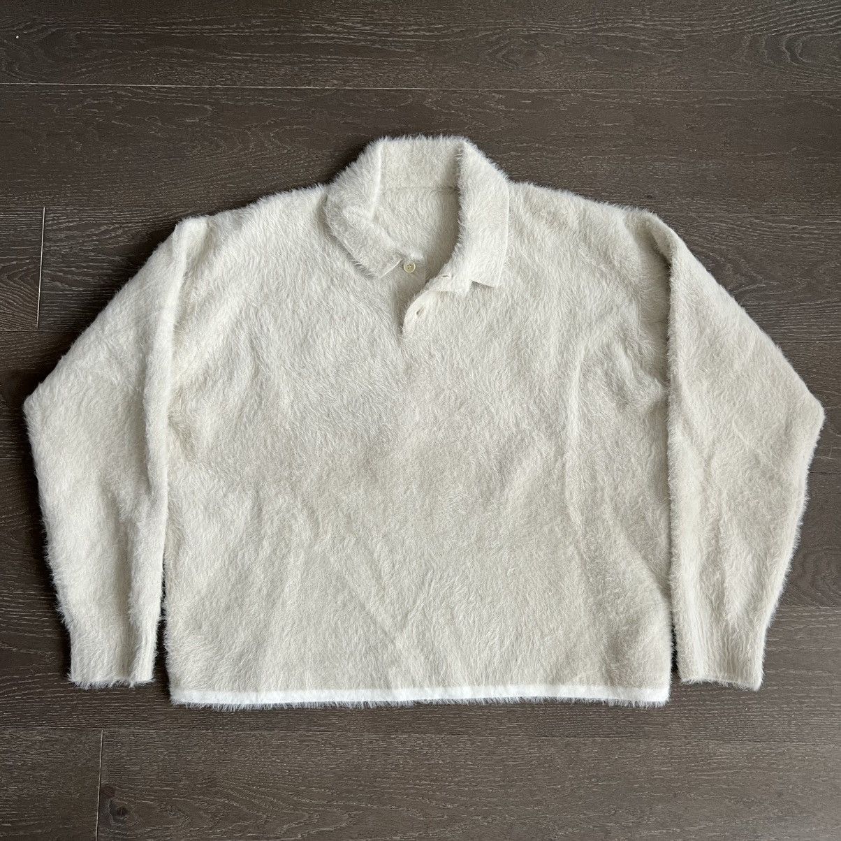 Fuzzy Mohair “Le Polo Neve” Sweater