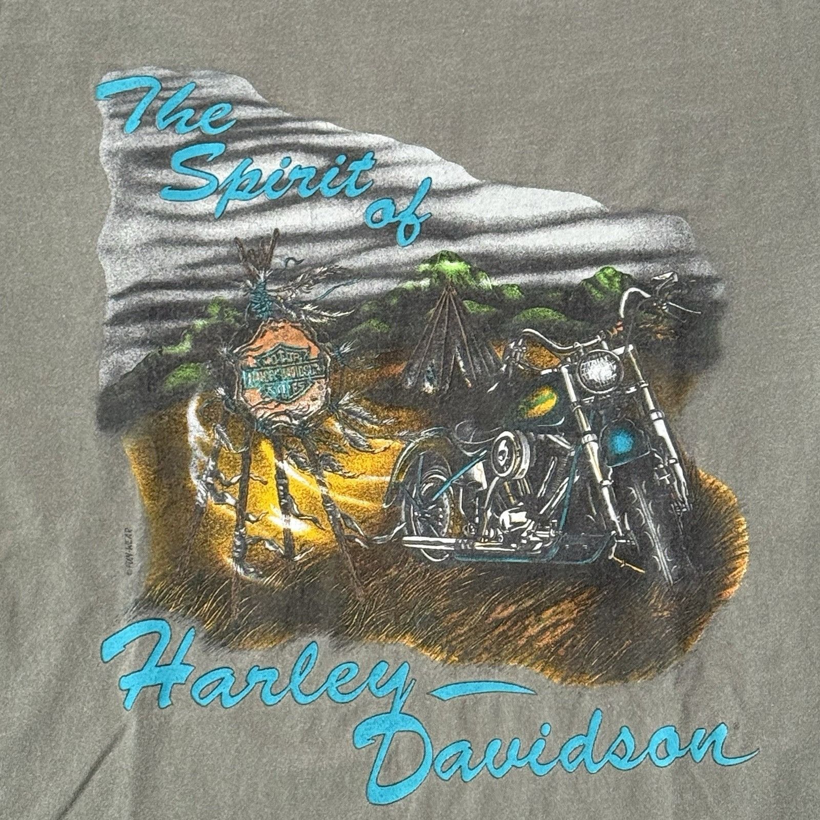 Harley Davidson VTG 90'S HARLEY-DAVIDSON MOTORCYCLES SPIRIT LAS VEGAS GREEN Size US L / EU 52-54 / 3 - 6 Thumbnail