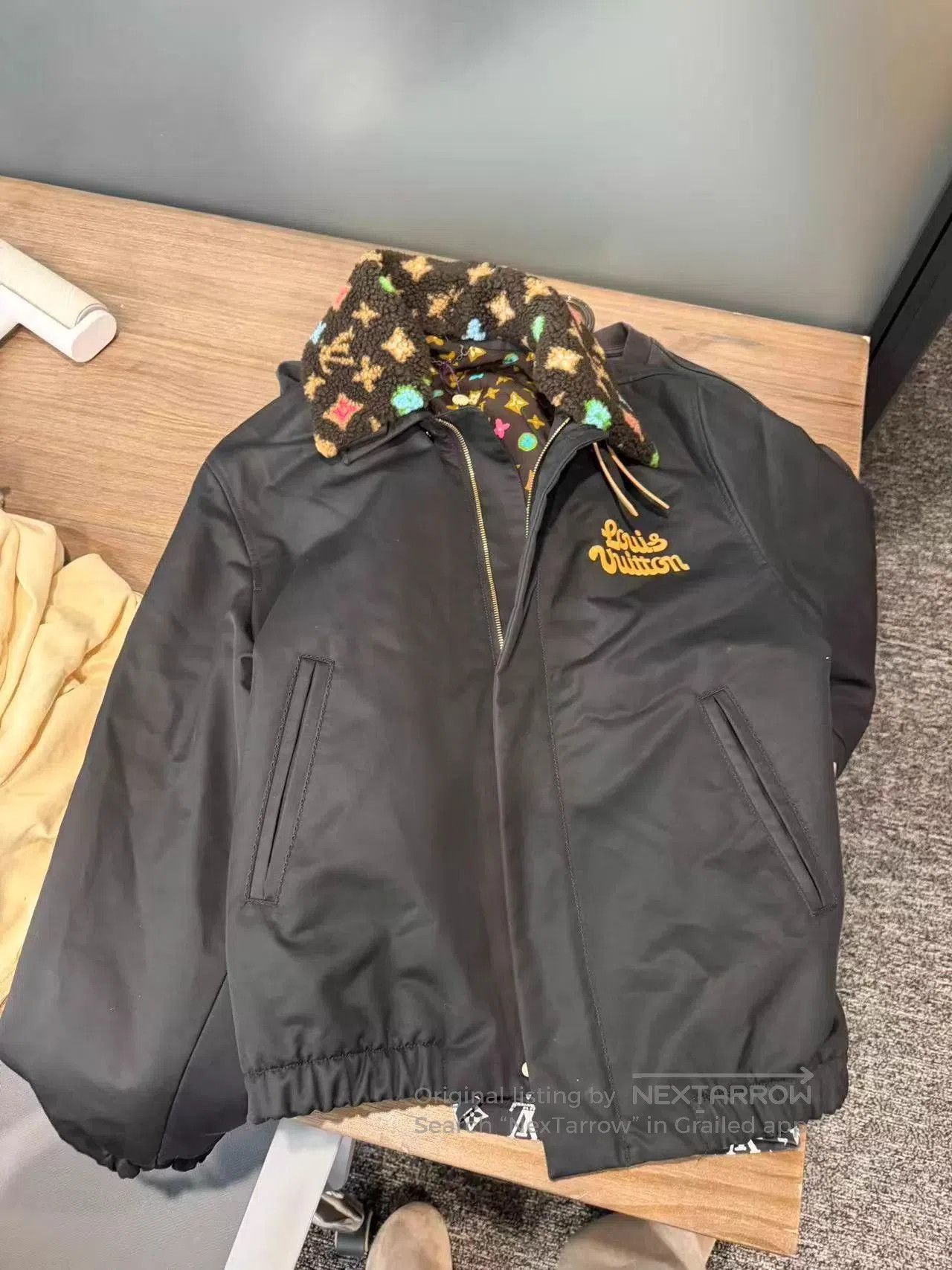 Louis Vuitton Black Jacket with Faux Fur Collar. Size US M / EU 48-50 / 2 - 1 Thumbnail