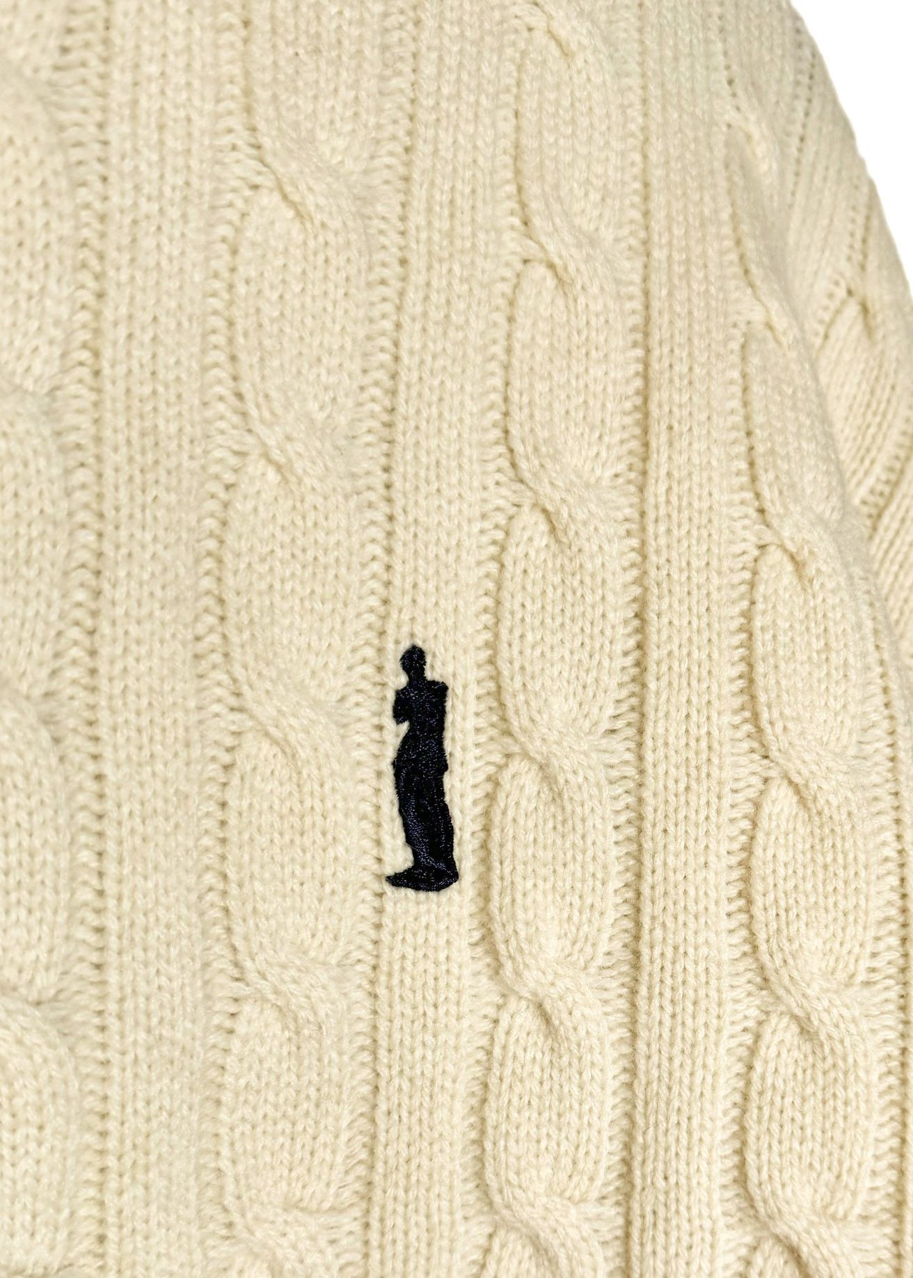 Doublet Doublet FW22 Ivory Burning Embroideries Cable Knit Sweater 