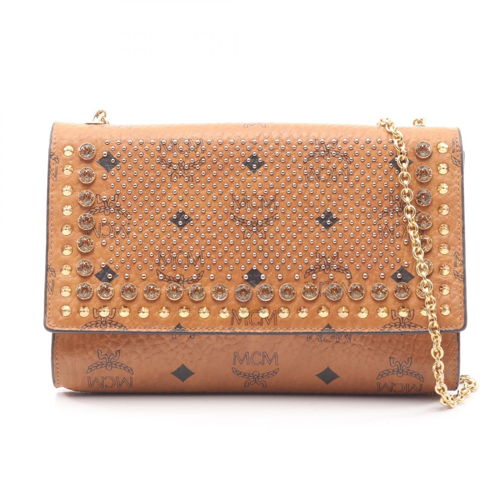 MCM MCM MCM Visetos Bijou Studs PVC Coated Canvas Shoulder Bag Plastic / Synthetic Shoulder Bag DUTY FREE for USA Size ONE SIZE - 1 Thumbnail