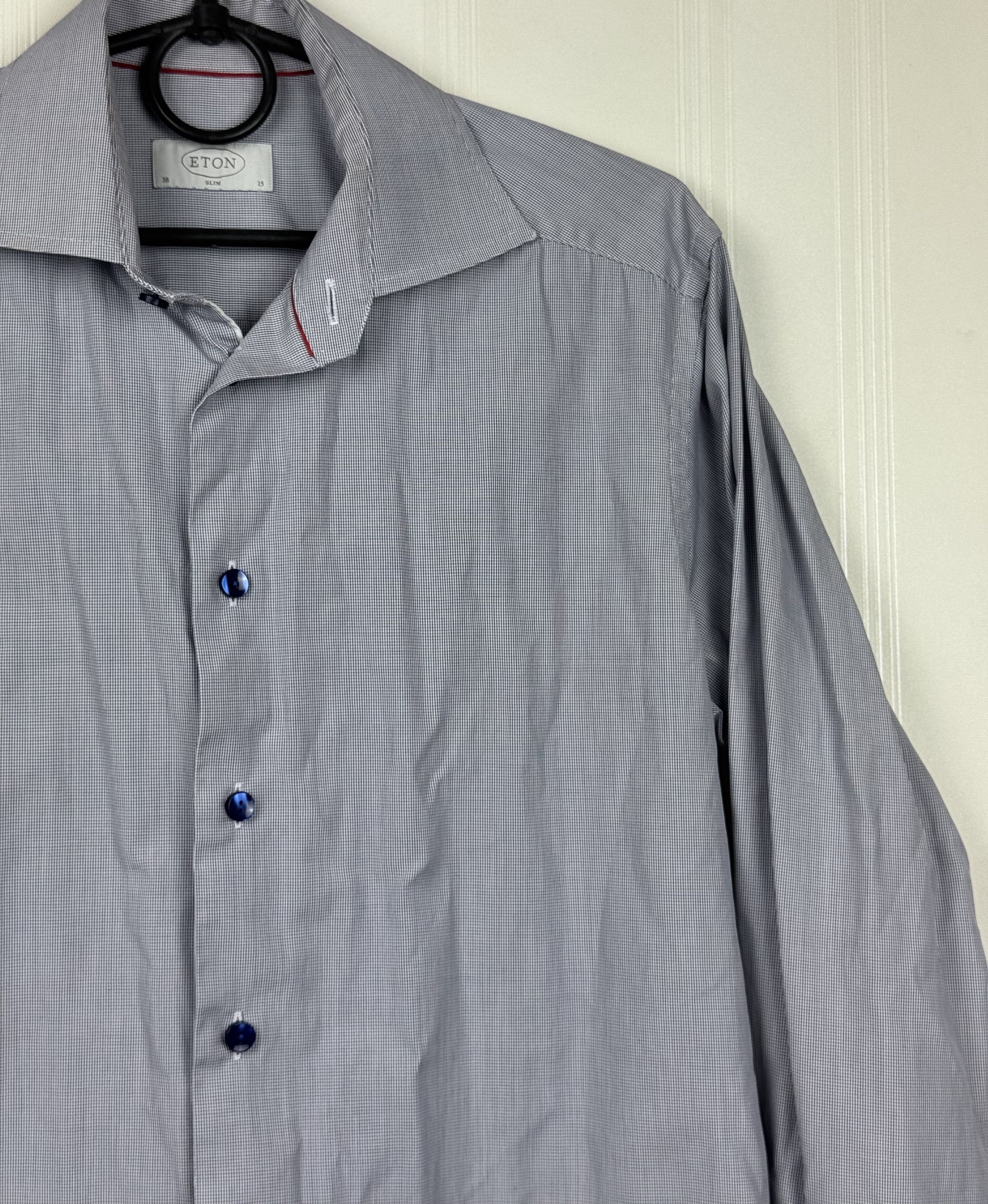 Eton Eton Blue Slim Fit Shirt Size 38 100% Cotton Size US M / EU 48-50 / 2 - 23 Thumbnail