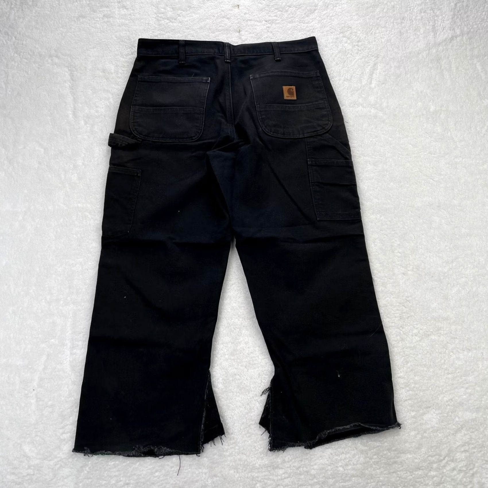Carhartt Carhartt Carpenter Pants Mens Black Denim 34x25 Fray Ankle Slit Workwear Casual Button Zip Logo Size US 34 / EU 50 - 5 Thumbnail