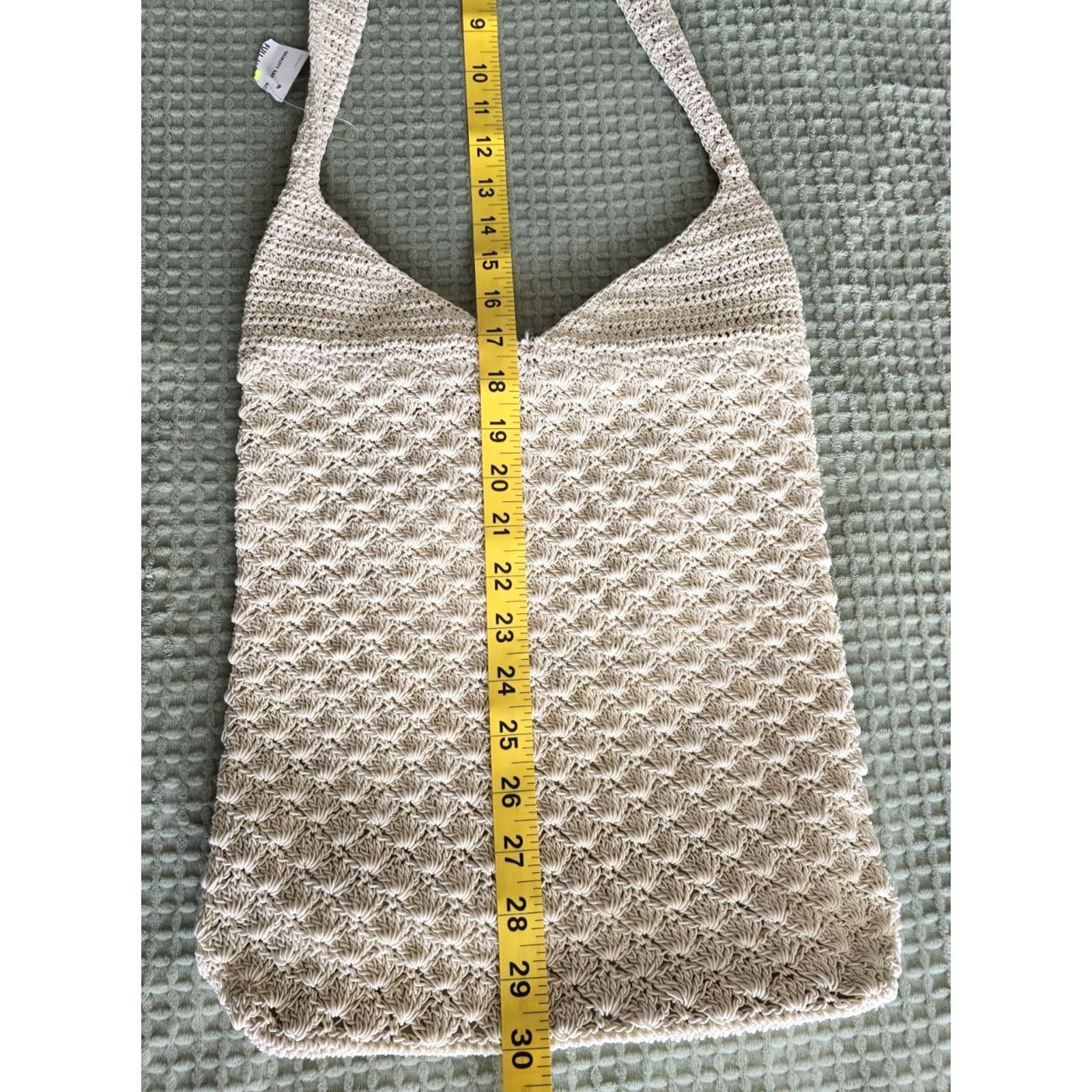 Vintage VINTAGE 90s Y2k Crochet Beige Shoulder Bag boho Festival Women Size ONE SIZE - 7 Thumbnail