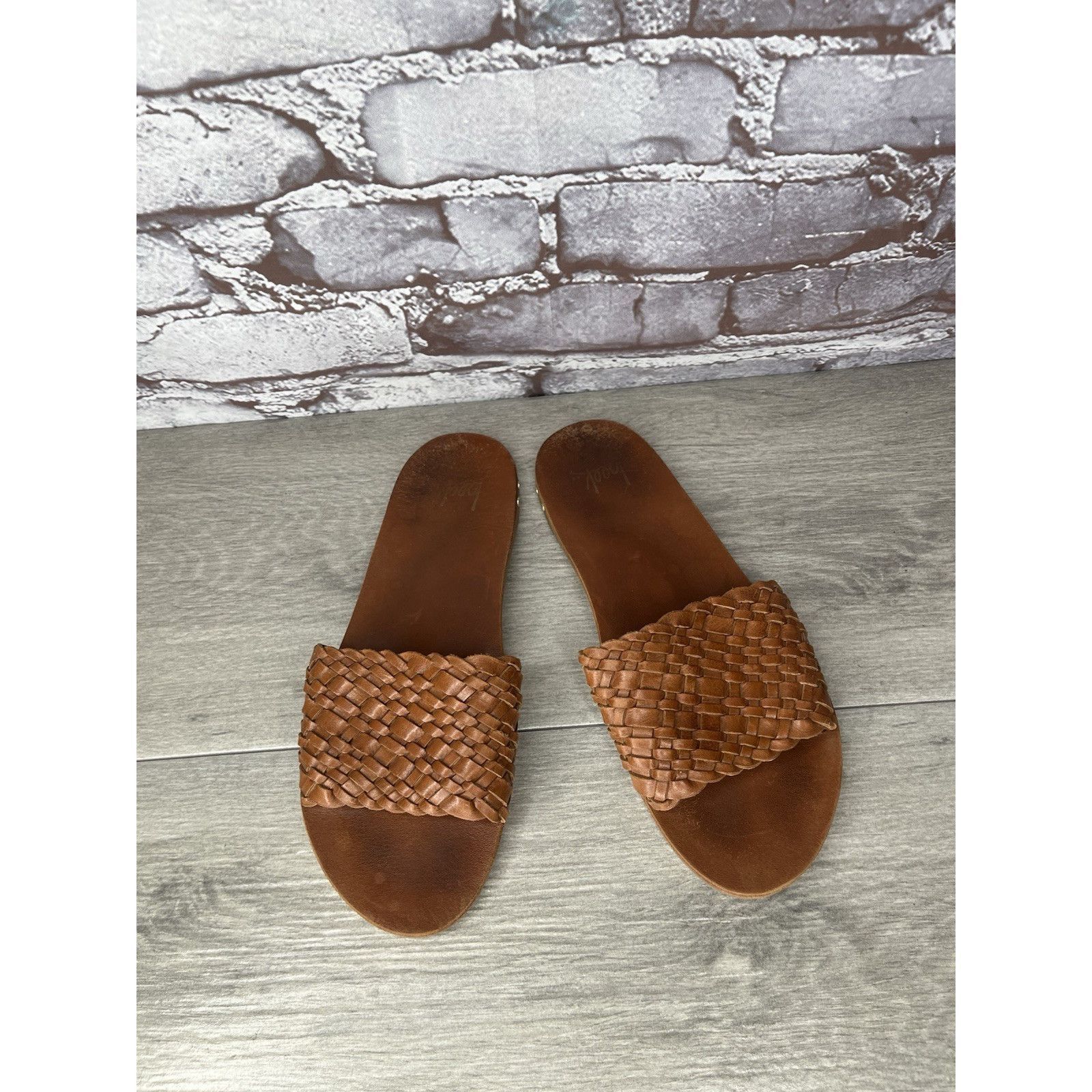 beek Beek Fairy Woven Brown Leather Weaves Flats Slides Sandals W Size US 8 / IT 38 - 14 Thumbnail