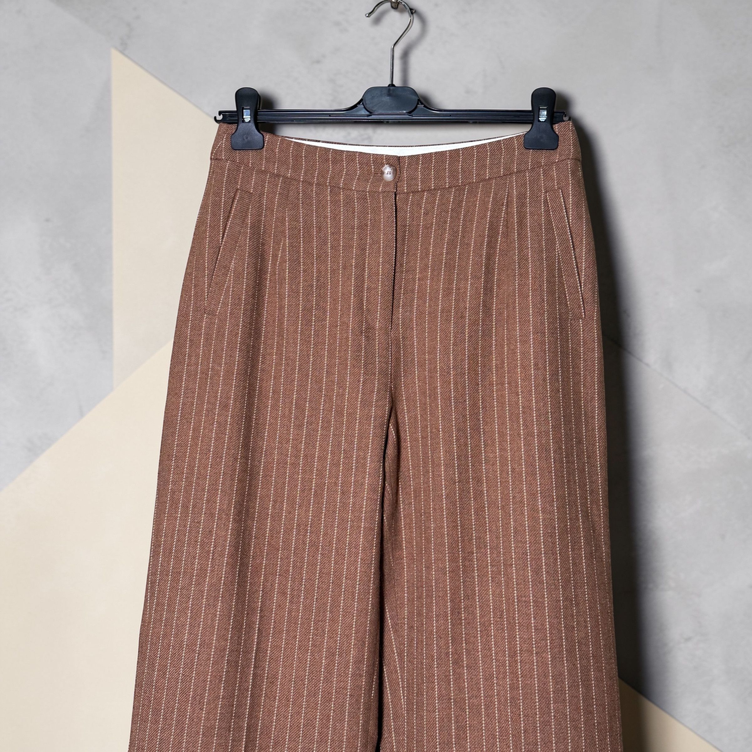 Sezane wool trousers brown striped Size 28" / US 6 / IT 42 - 2 Thumbnail