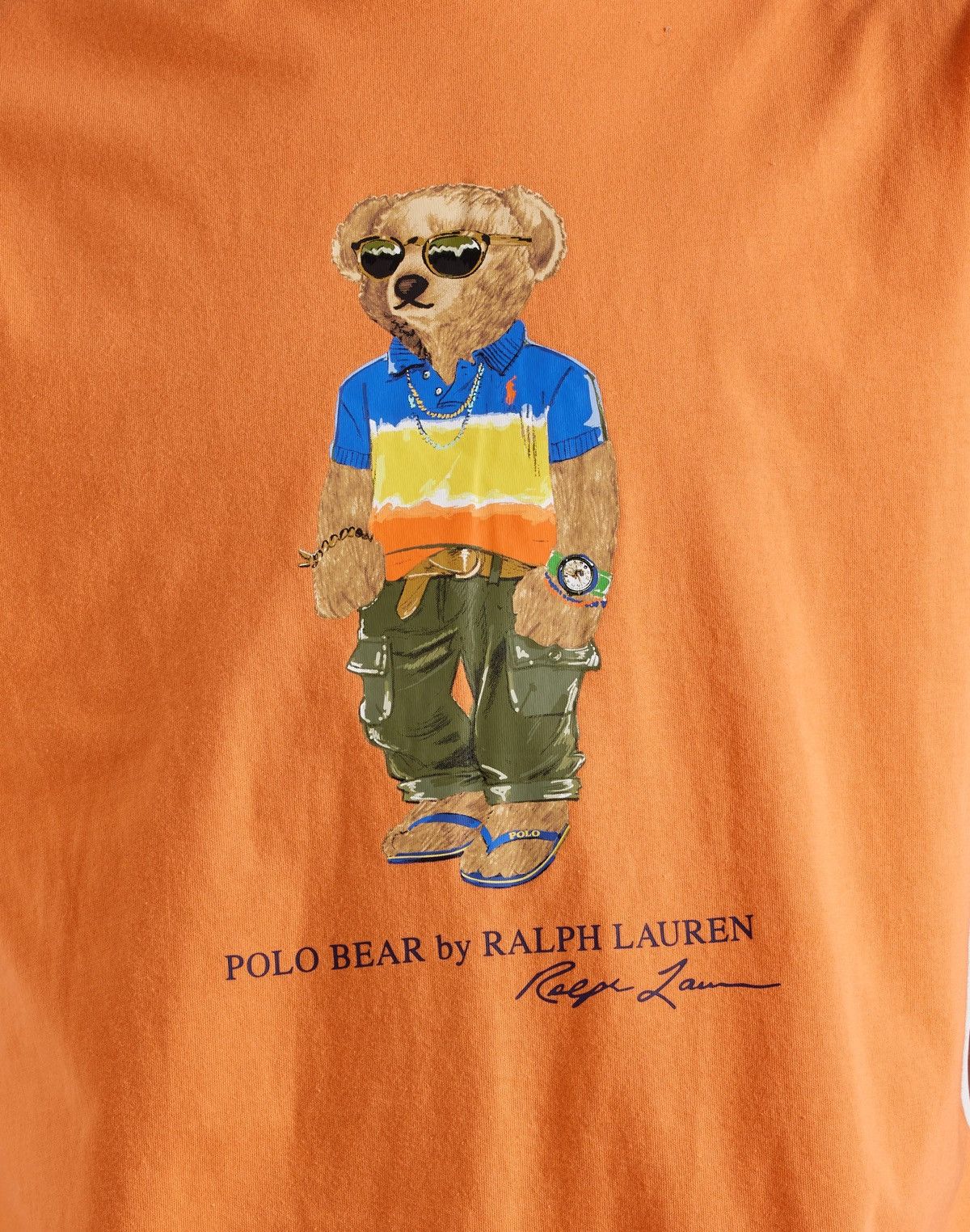 Polo Ralph Lauren Polo Ralph Lauren Beach Bear Graphic Print T-Shirt Orange XL Size US XL / EU 56 / 4 - 3 Thumbnail