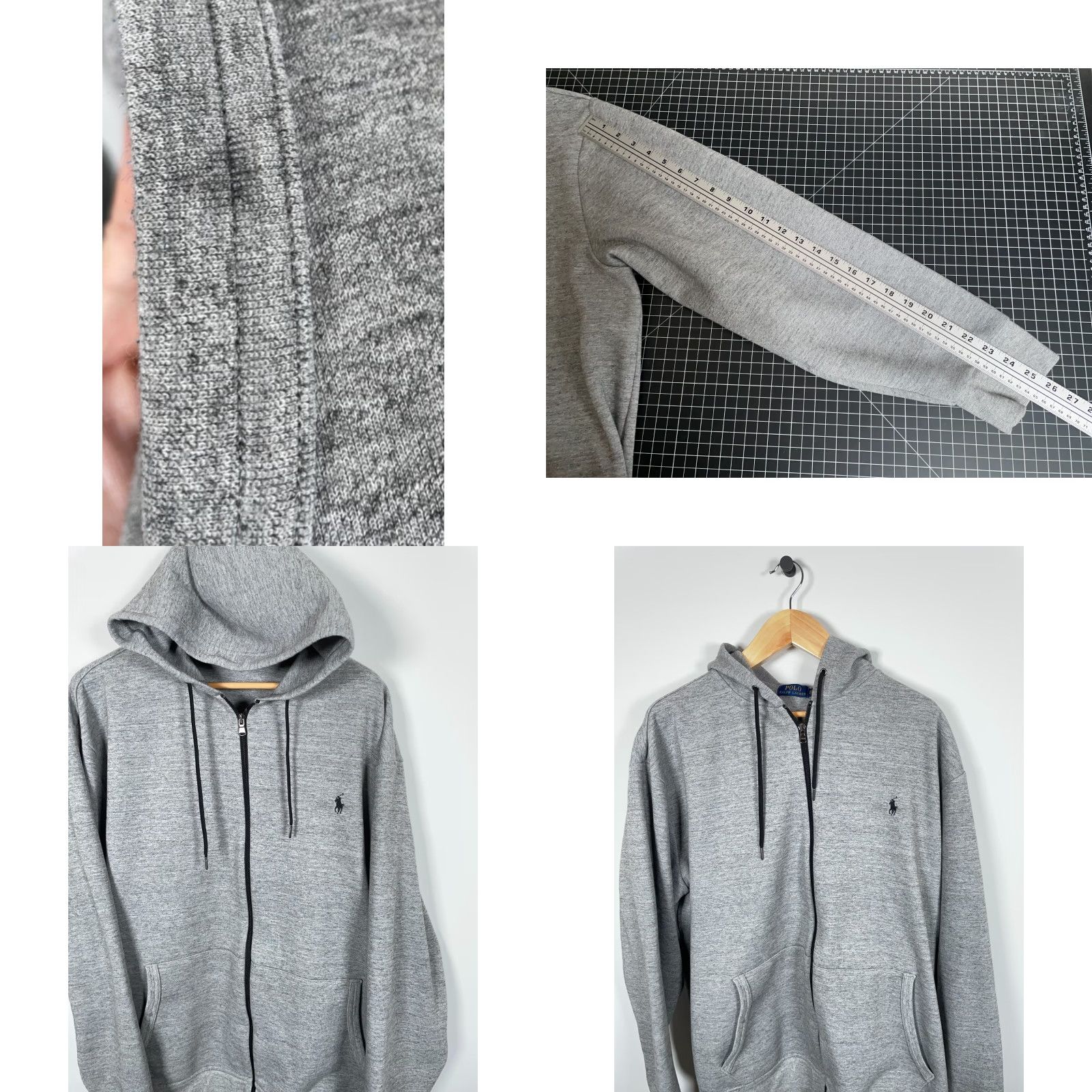 Polo Ralph Lauren Polo Ralph Lauren Zip Hoodie Adult 2XL Heather Gray Sweatshirt Cotton Blend Size US XXL / EU 58 / 5 - 8 Thumbnail