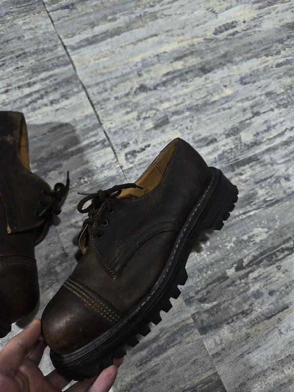 Genuine Leather Vtg Dark Brown Chunky Leather Metal Front Shoes Workwear Size US 8 / IT 38 - 7 Thumbnail