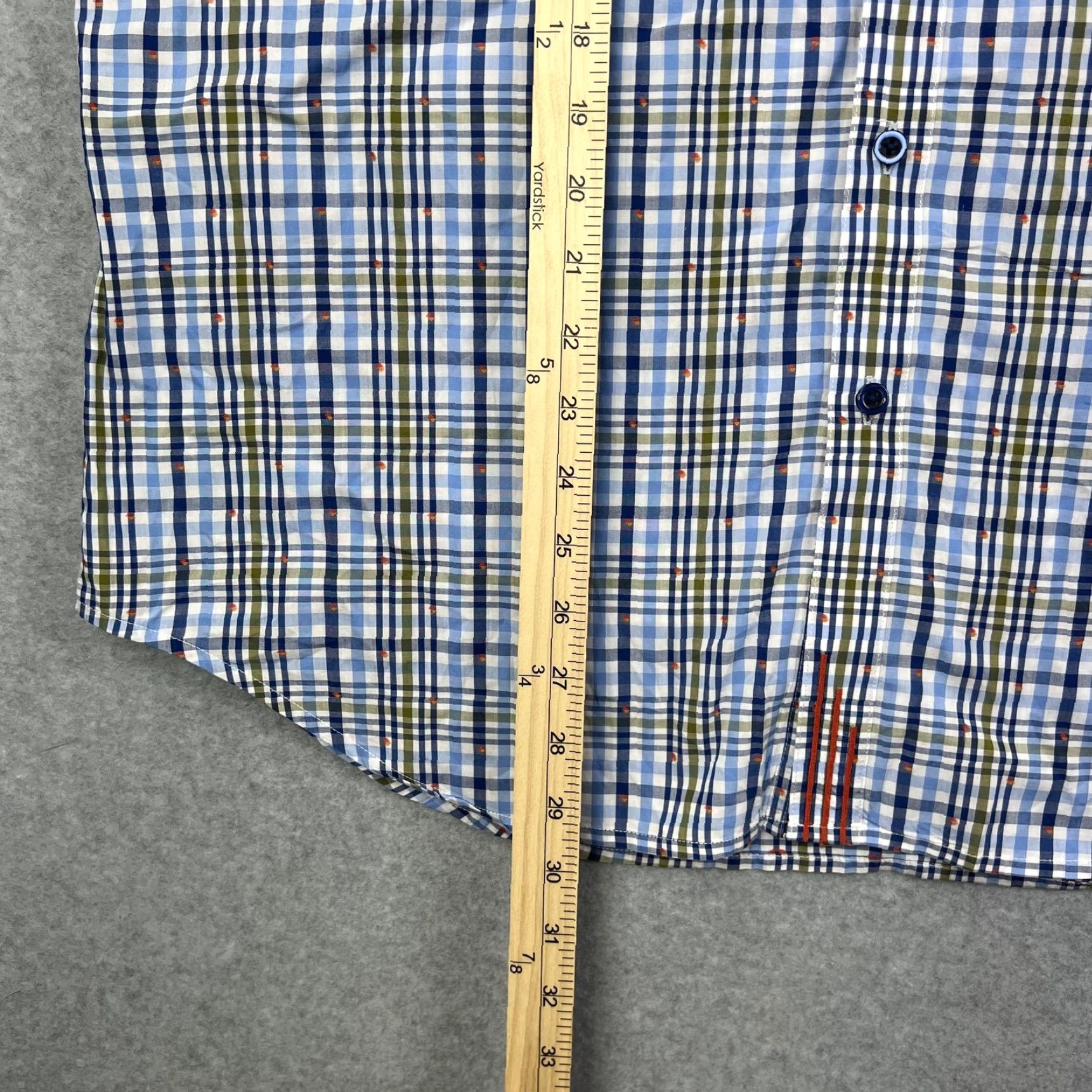 Robert Graham Robert Graham Shirt Mens Large Blue Plaid Classic Fit Long Sleeve Paisley Trim Size US L / EU 52-54 / 3 - 3 Thumbnail