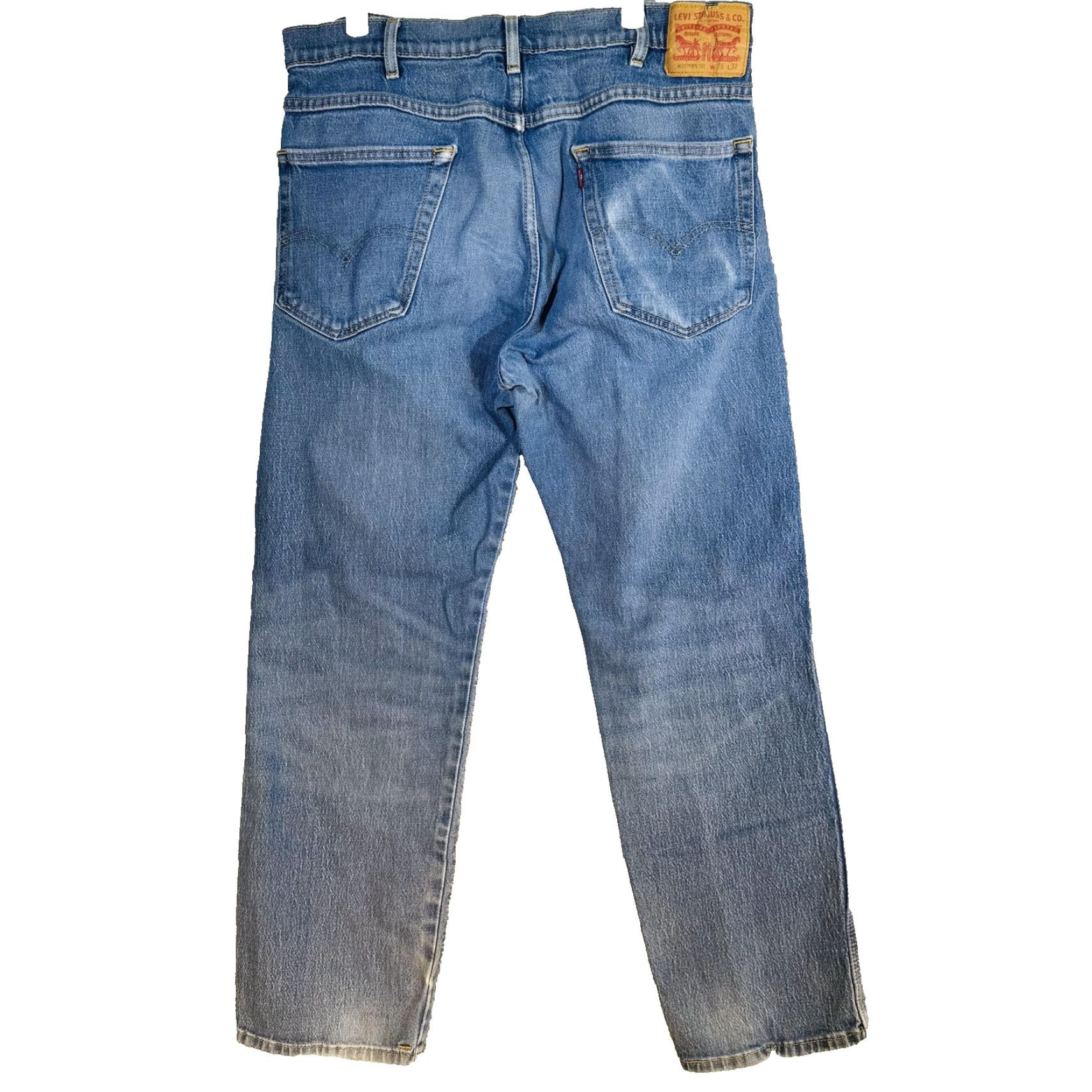 Levi's Levi's Western Fit Jeans Mens 36x32 Blue Light Wash Straight Denim Zip Fly Regular Size US 36 / EU 52 - 6 Thumbnail