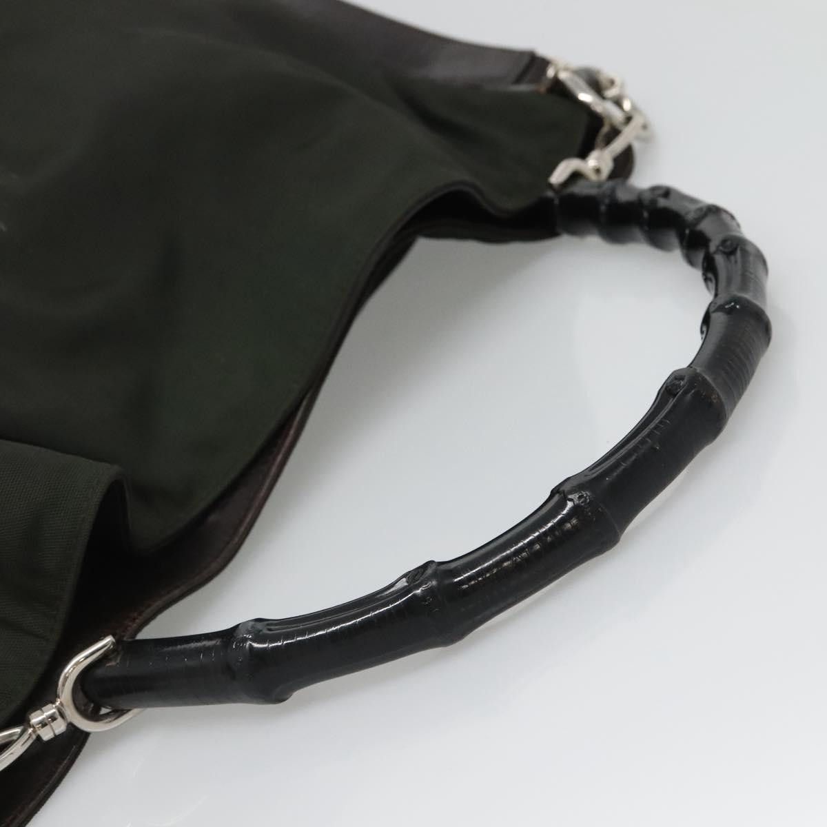 Gucci GUCCI Bamboo Hand Bag Nylon Khaki Silver 001 1577 001 1577 Size ONE SIZE - 7 Thumbnail