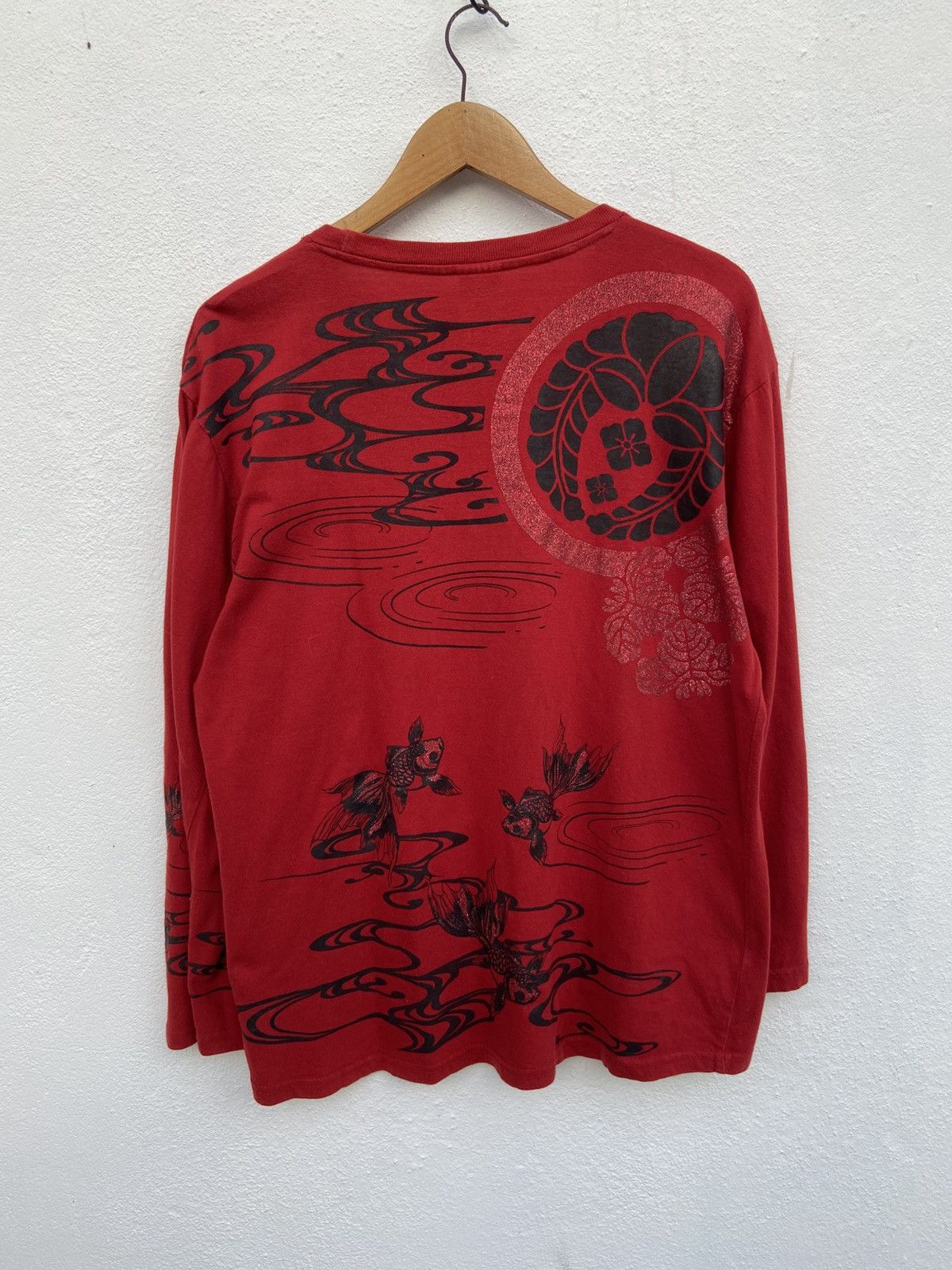 If Six Was Nine 🔥 Vintage Sukajan t shirt long sleeve Fish Koi motive beast Size US L / EU 52-54 / 3 - 3 Thumbnail