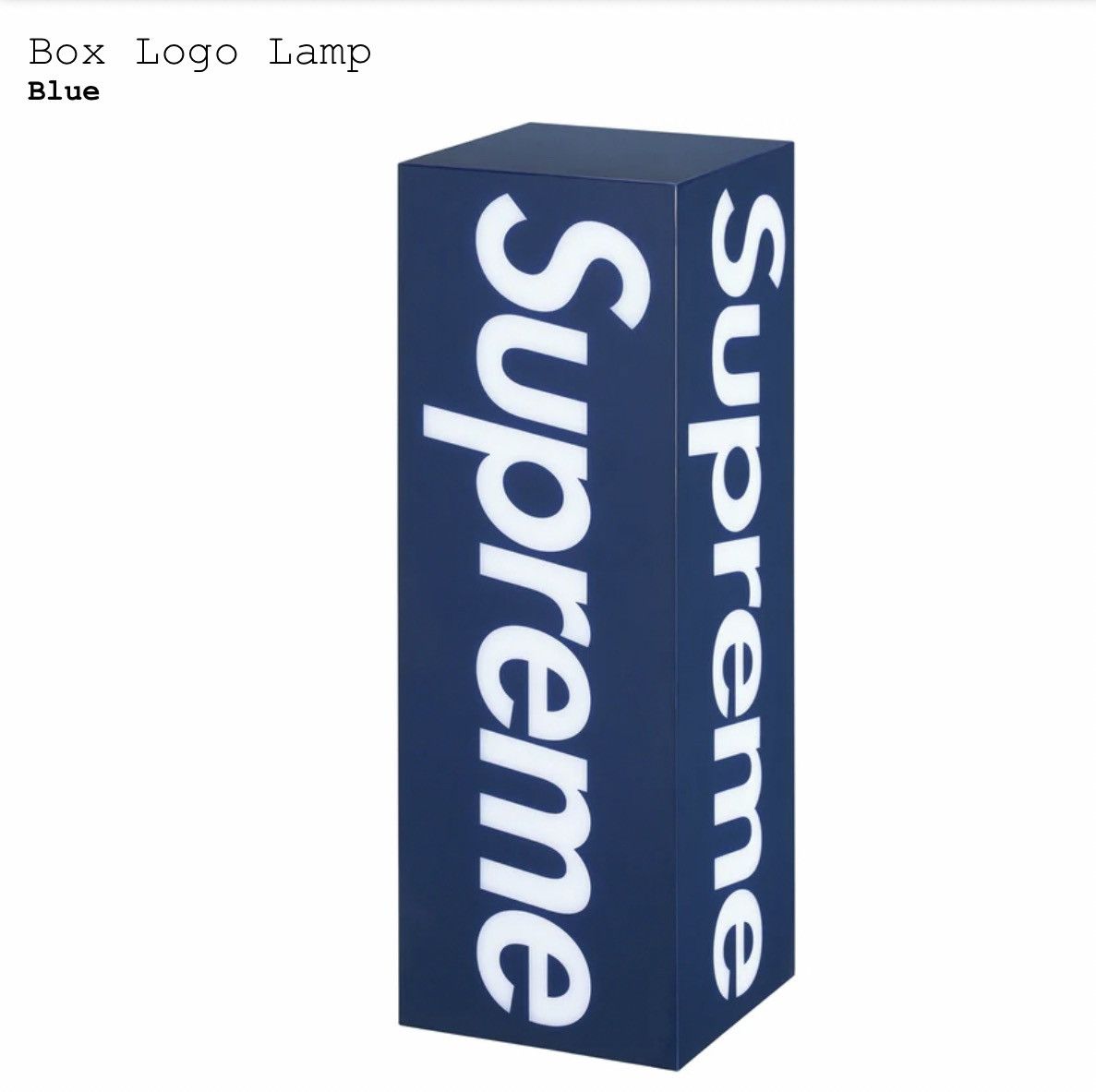 Supreme Supreme Box Logo Lamp Size ONE SIZE - 1 Thumbnail