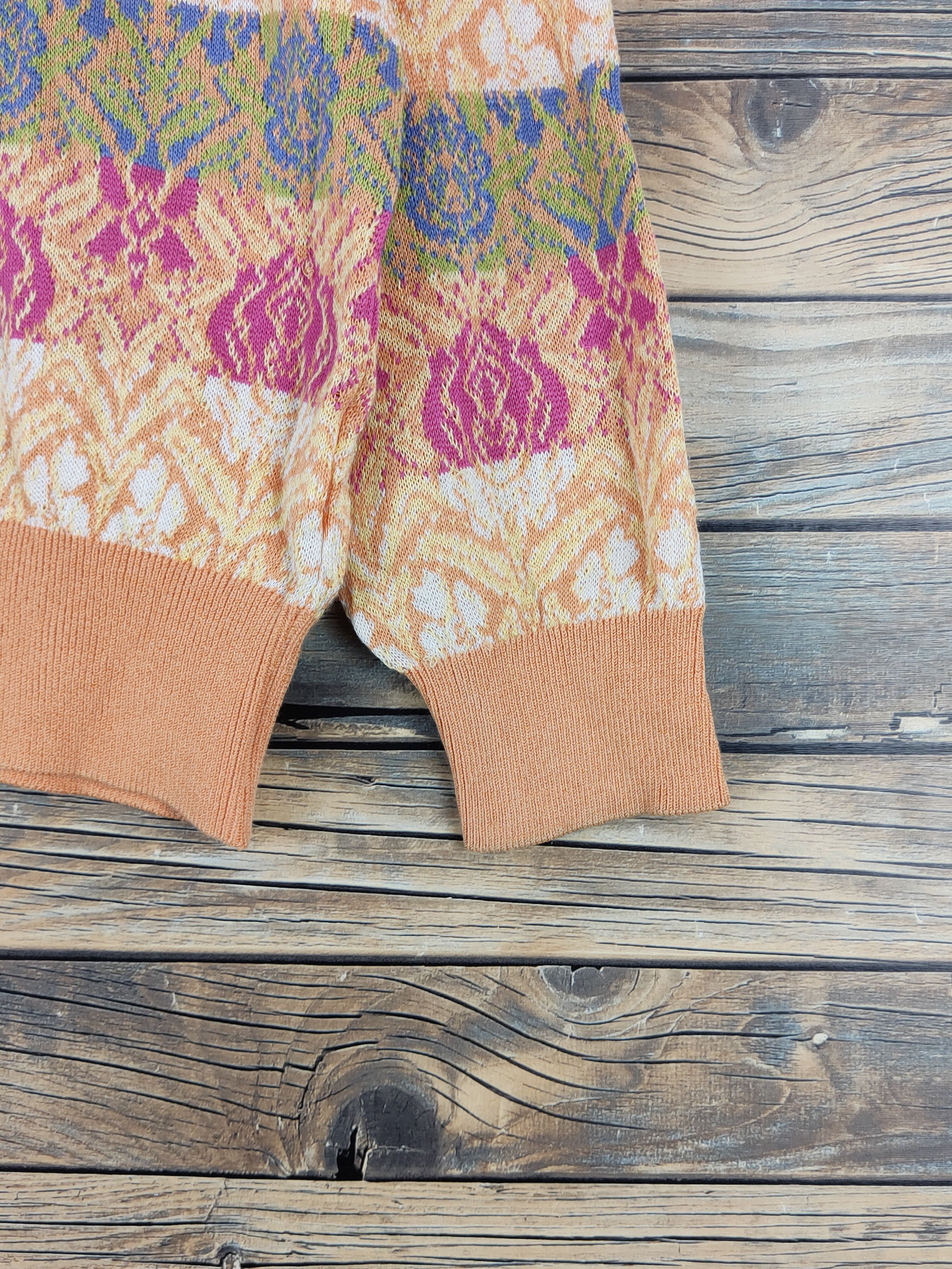 Homespun Knitwear × Japanese Brand Madam Puel Orange Knitwear Cardigan #W1433 Size M / US 6-8 / IT 42-44 - 6 Thumbnail