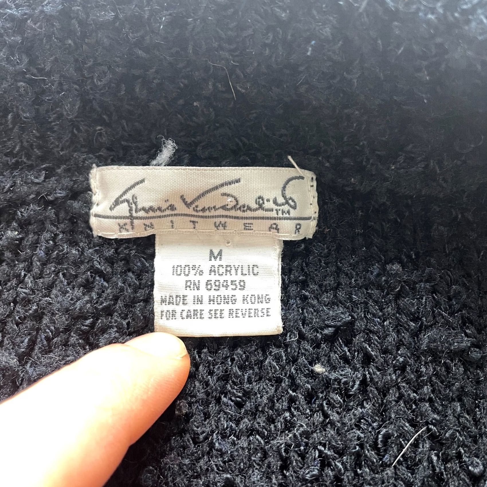 Gloria Vanderbilt Gloria Vanderbilt Sweater Cardigan Womens M Black Open 100% Acrylic Knit Classic Vintage No Size M / US 6-8 / IT 42-44 - 4 Thumbnail
