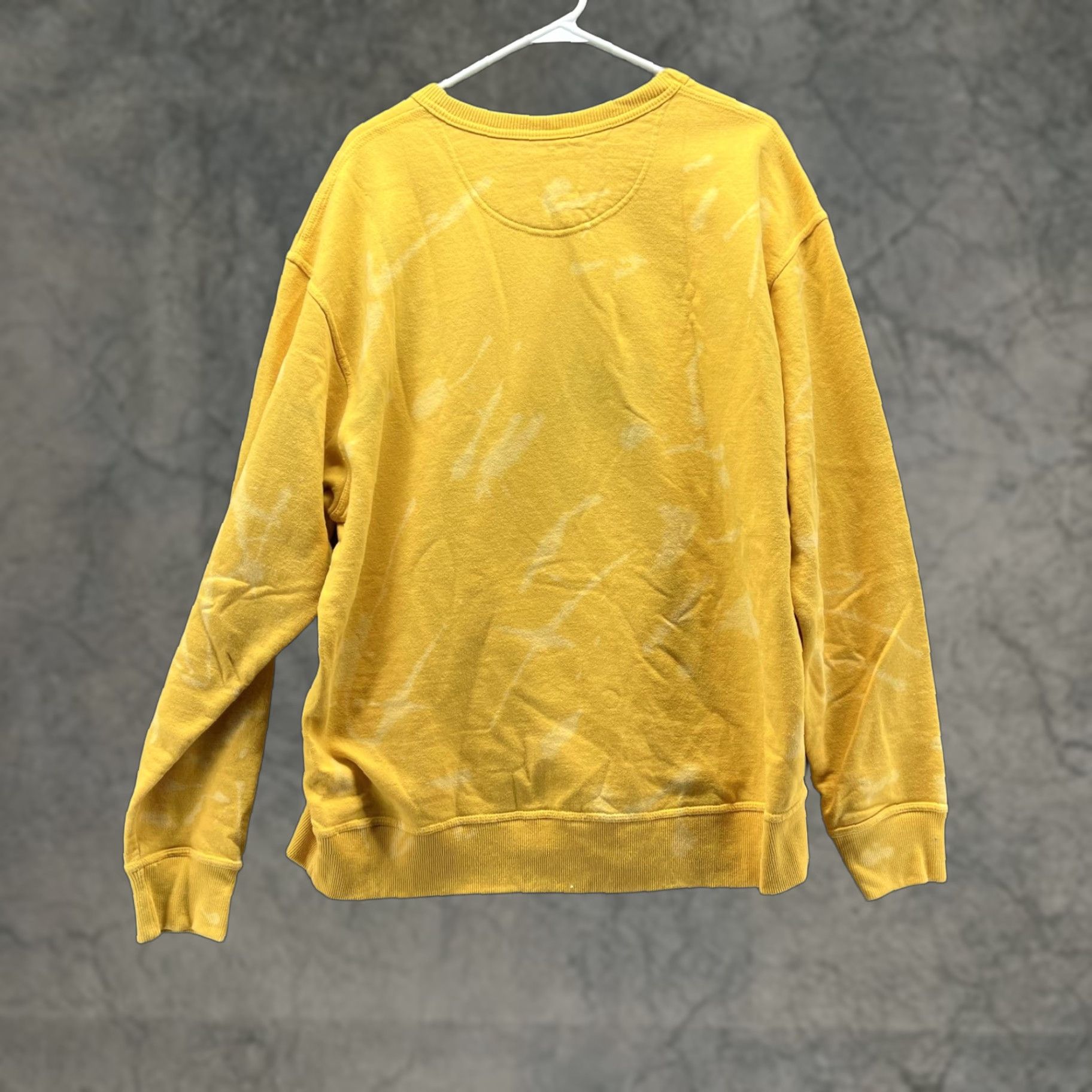 Champion Champion Sweatshirt Mens XL Yellow Bleach Dye Crewneck Pullover Fleece Logo Vintage Size US XL / EU 56 / 4 - 1 Thumbnail