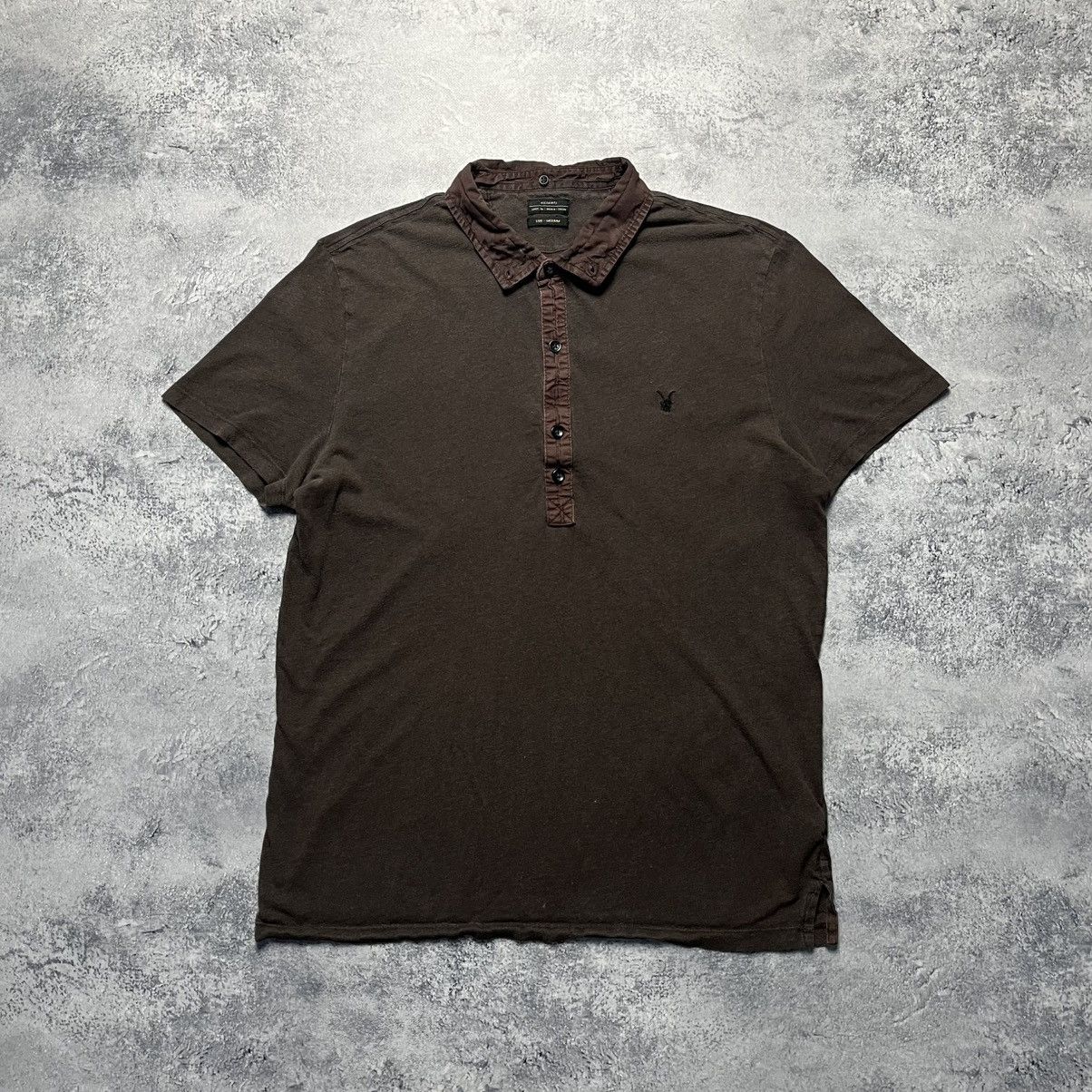 Allsaints Vintage Allsaints Brown Polo Shirt Streetwear Y2K Designer Size US M / EU 48-50 / 2 - 1 Thumbnail