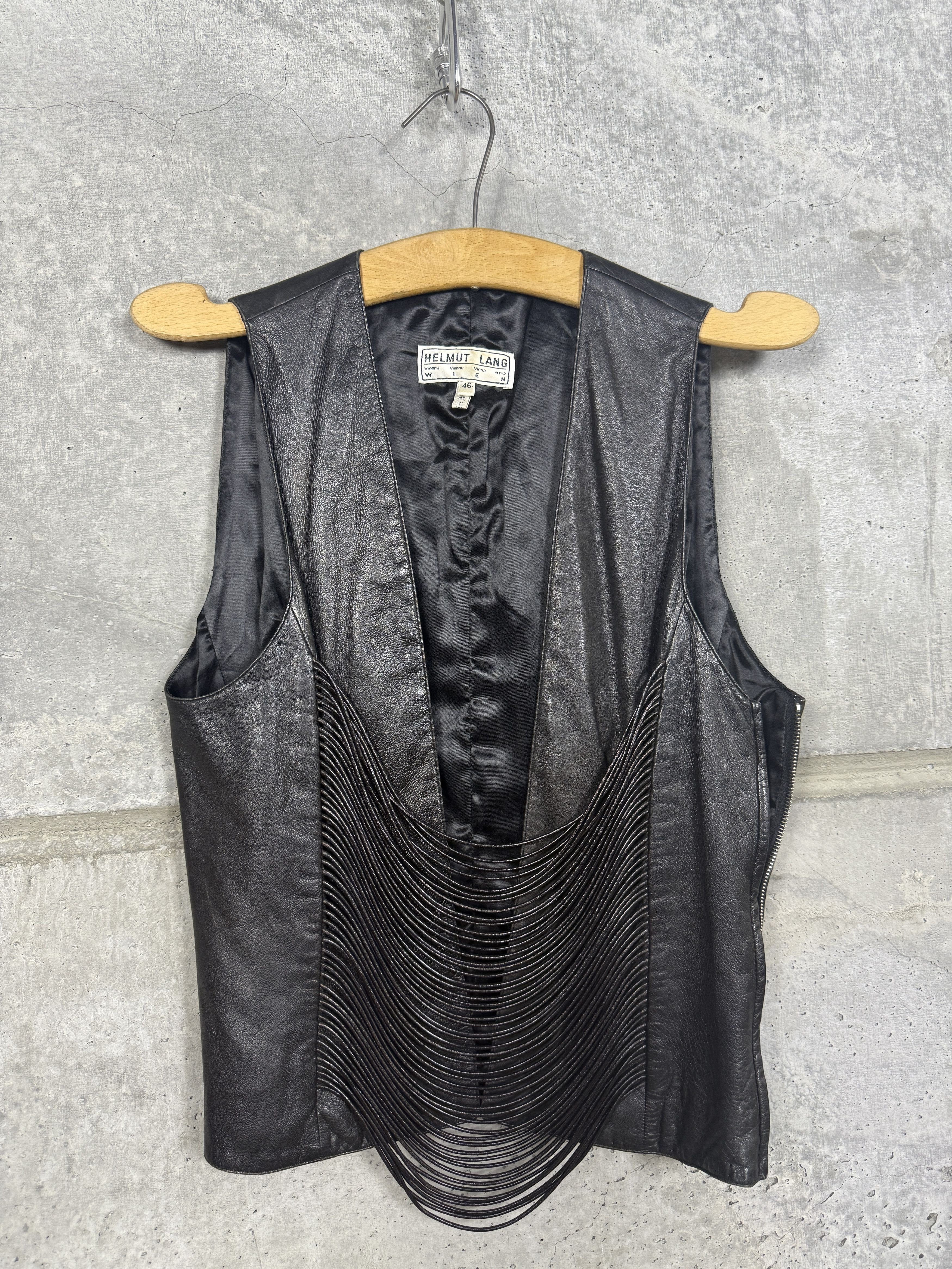 Helmut Lang Helmut Lang 1992 Archive Open Front Leather Top Size L / US 10 / IT 46 - 2 Thumbnail