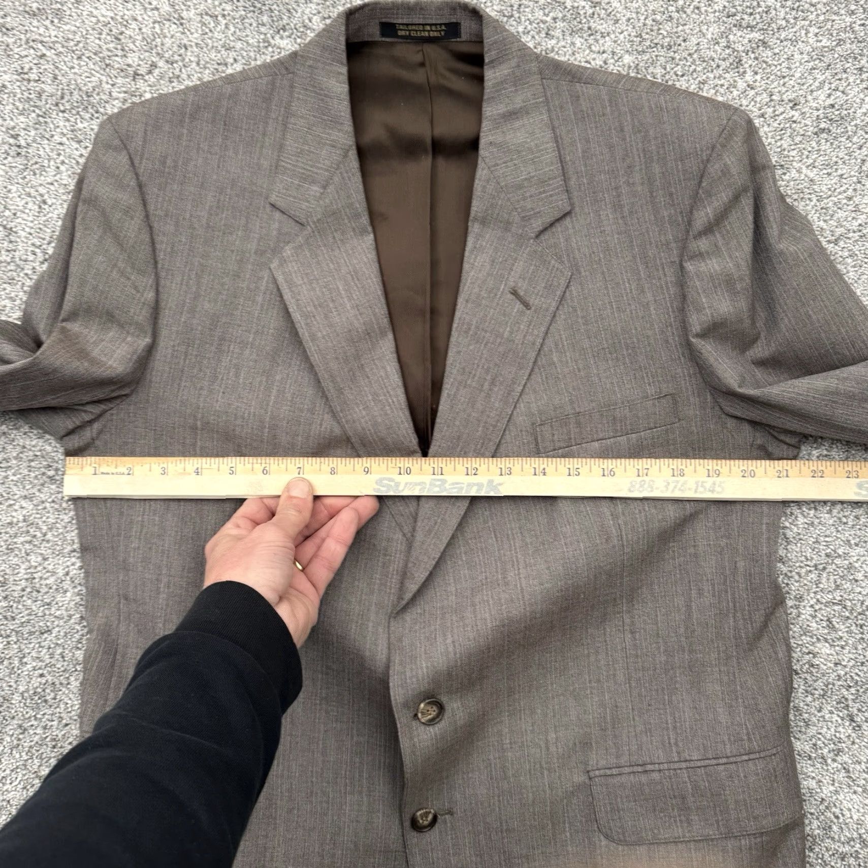 Vintage VINTAGE Austin Hill Ltd. Suit Jacket 2 Piece Men L Gray Striped 42 Chest 38 Waist 80s 70s Size 42R - 4 Thumbnail