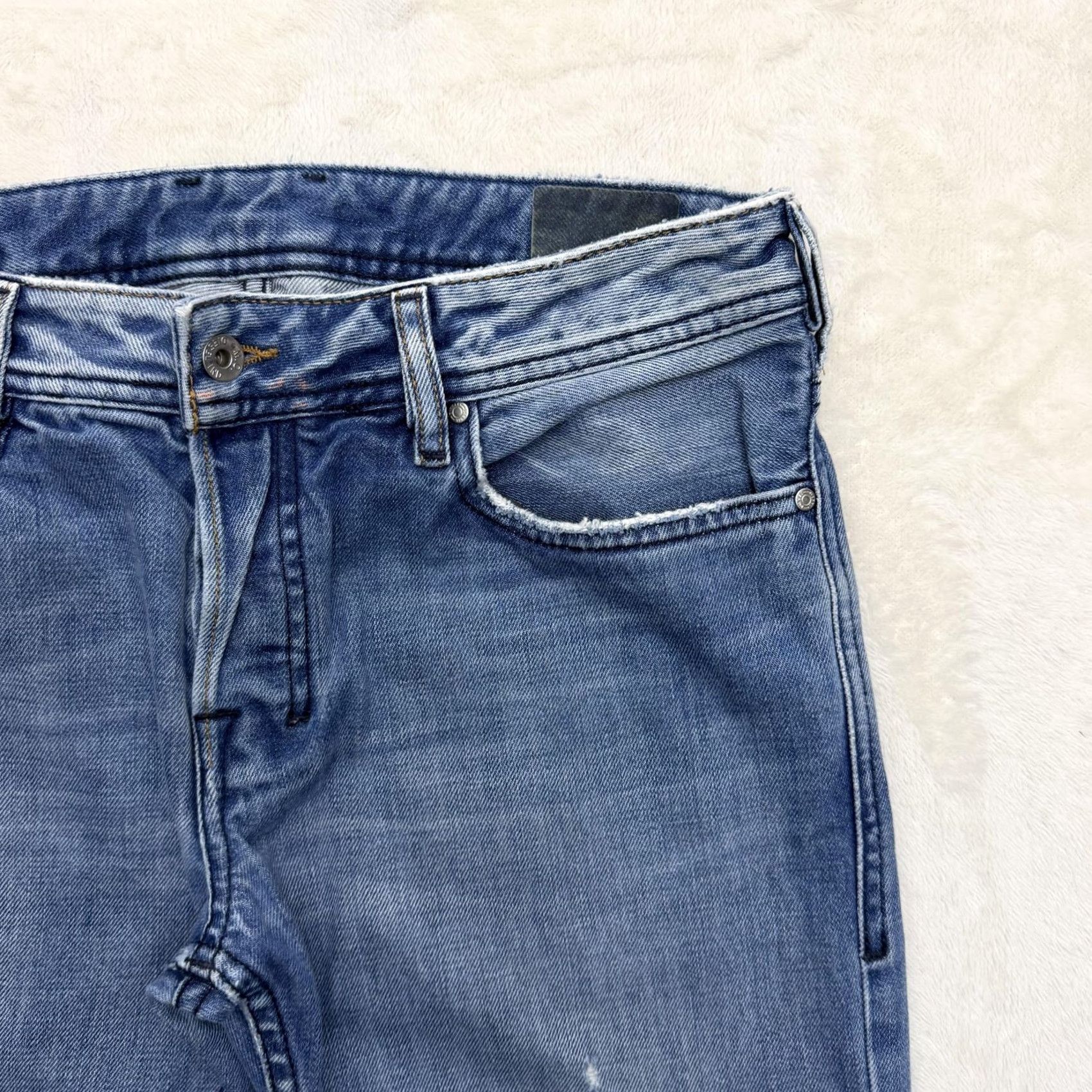 Diesel Diesel Jeans Pants Mens 32x30 Blue Medium Wash Distressed Straight Leg Denim Jeans Size US 31 - 2 Thumbnail