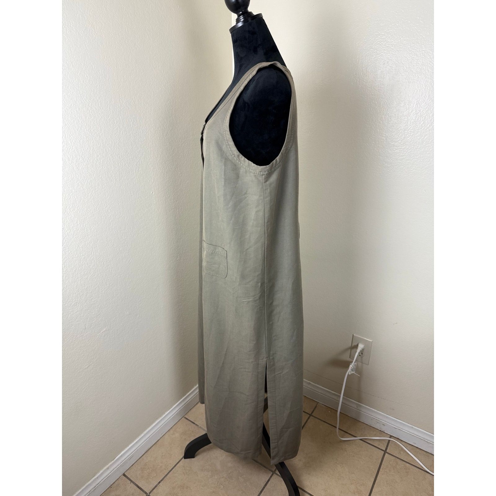 Other Directives Olive Lyocell Sleeveless Jumper Dress - L Size L / US 10 / IT 46 - 3 Thumbnail