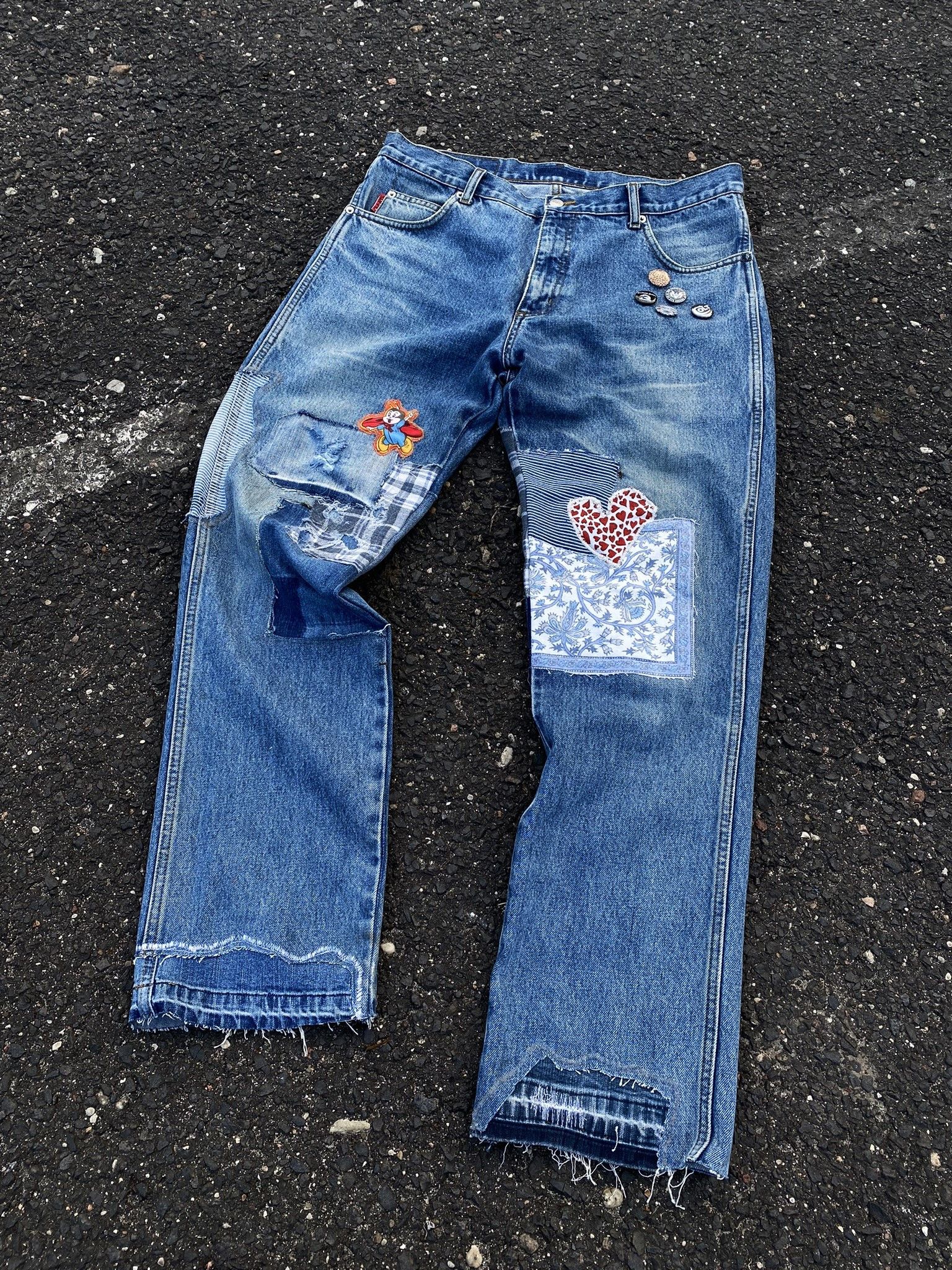 Kapital × Undercover × Vintage Vintage Kapital Inspired Baggy Denim Saschiko Patchwork Size US 34 / EU 50 - 1 Thumbnail