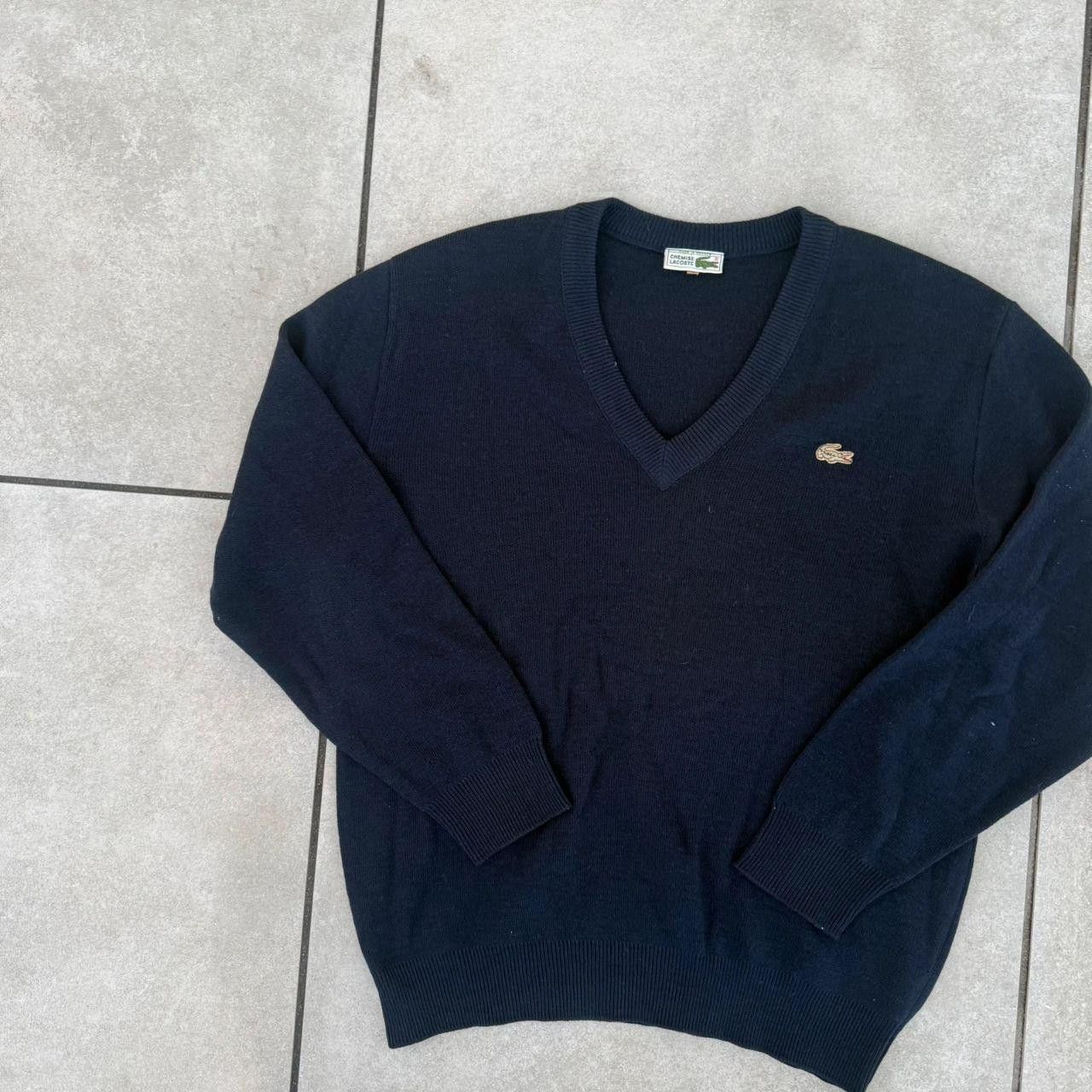 Lacoste Lacoste V neck Jumper Navy Vintage Size US L / EU 52-54 / 3 - 4 Thumbnail