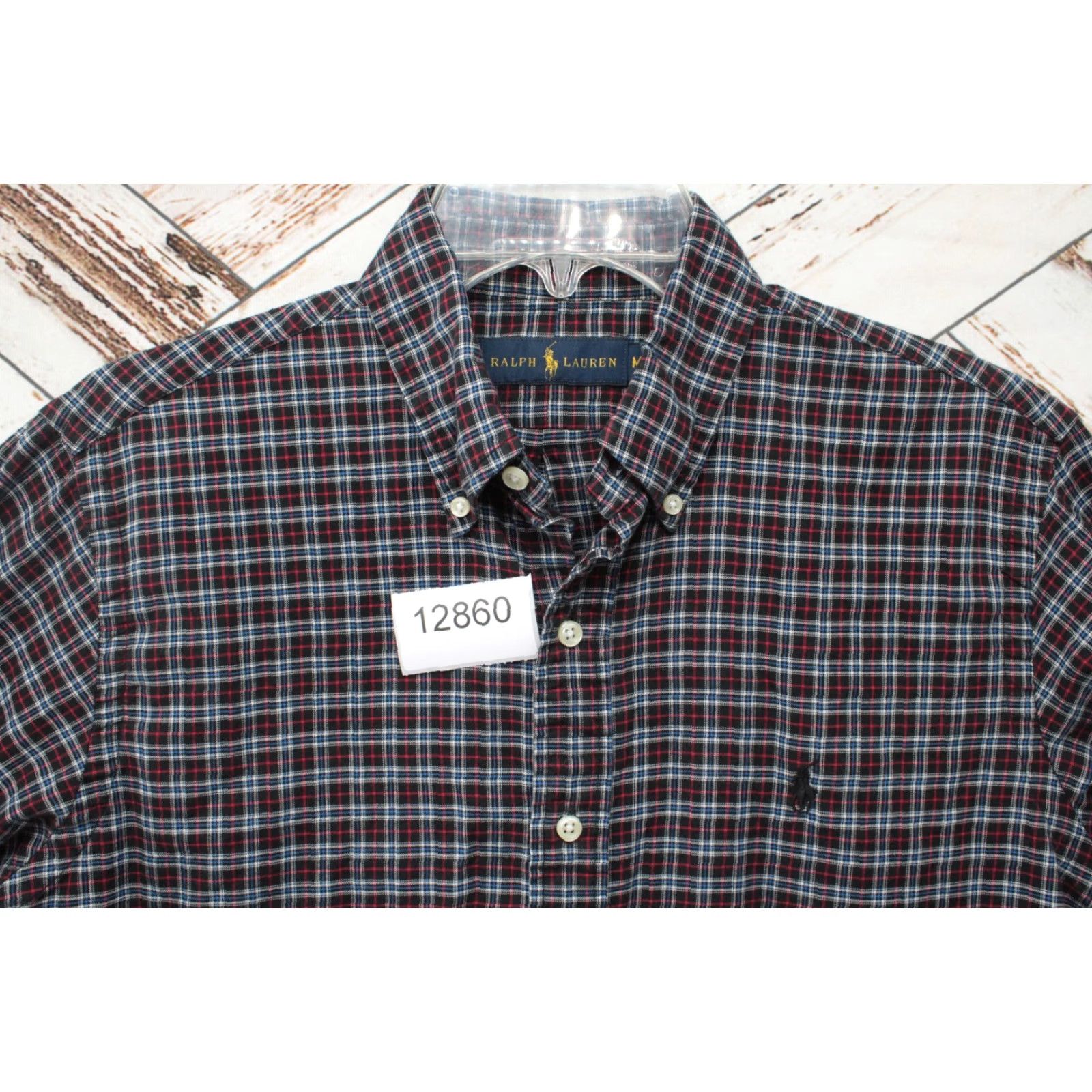Polo Ralph Lauren Ralph Lauren Shirt Men's Medium Black Plaid Pony Button-Down Long Sleeve Preppy Size US M / EU 48-50 / 2 - 8 Thumbnail