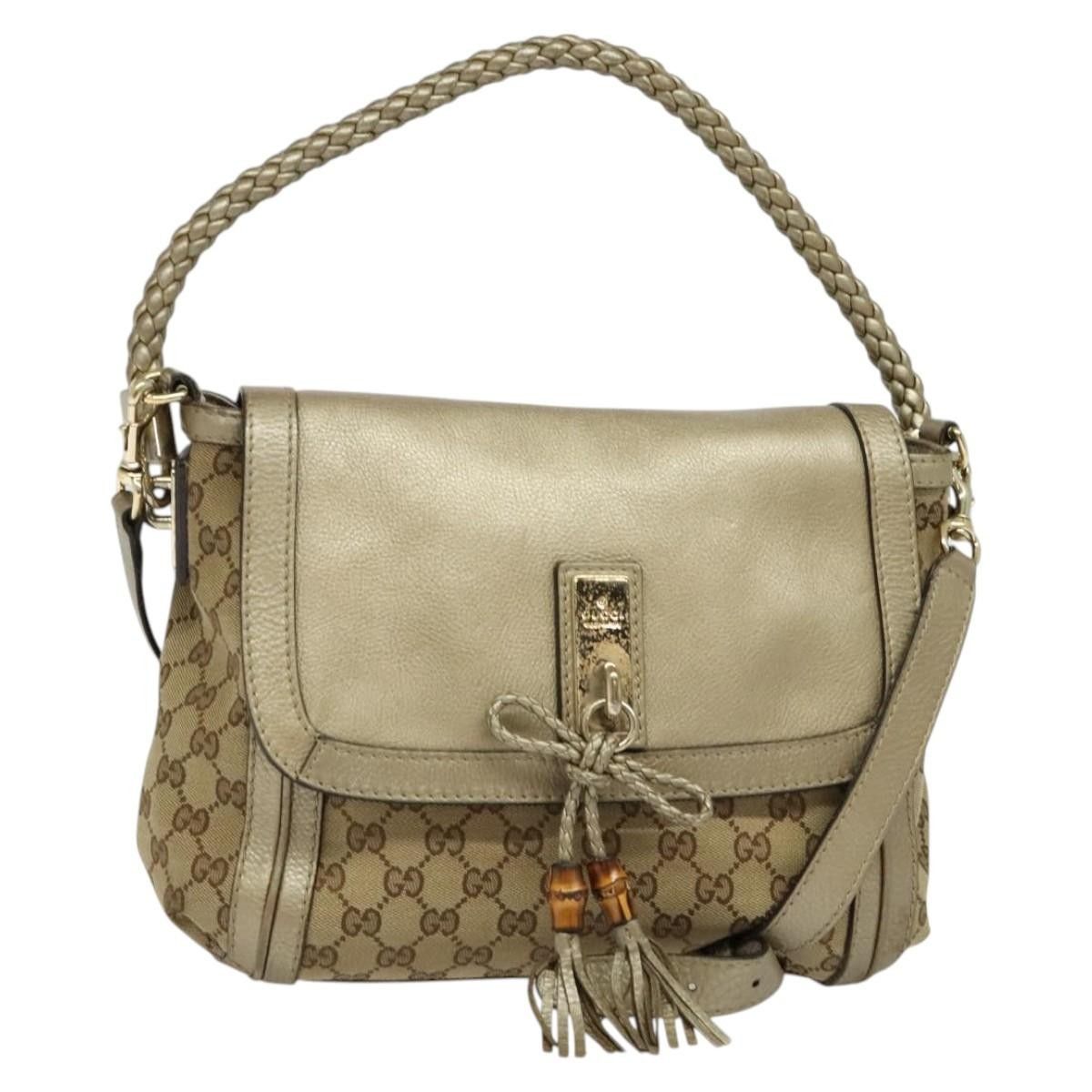 Gucci Gucci Bella Flap Shoulder Bag GG Canvas with Leather Size ONE SIZE - 1 Thumbnail
