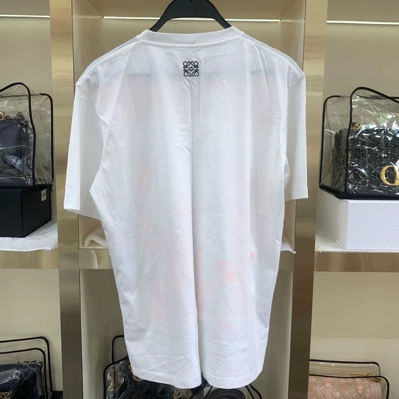 Loewe LOEWE White cotton short-sleeved t-shirt with round collar Size XXS / US 00 / IT 34 - 2 Thumbnail