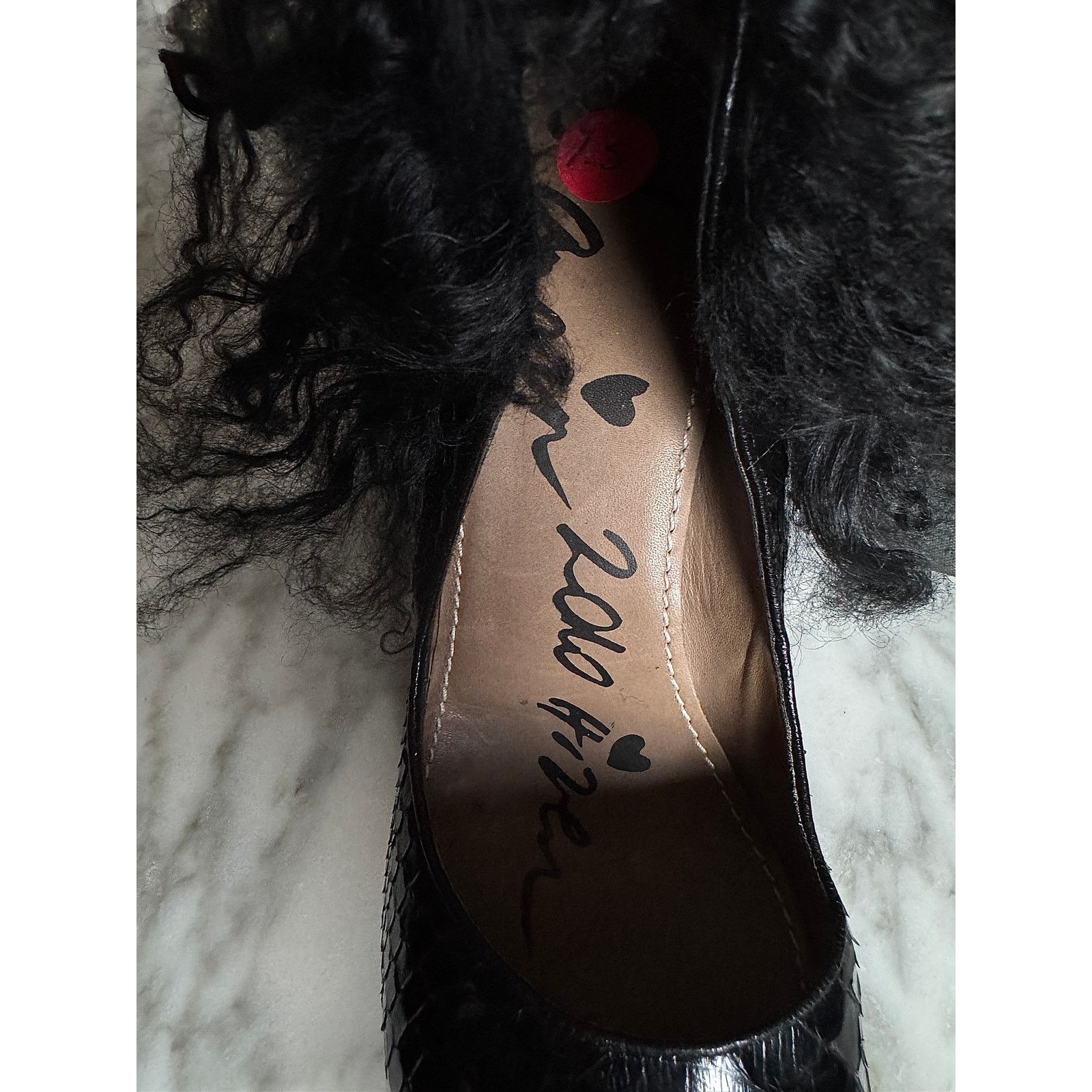 Lanvin Lanvin AW10 Python & Mongolian Lamb Fur Heels Black Size US 7.5 / IT 37.5 - 5 Thumbnail