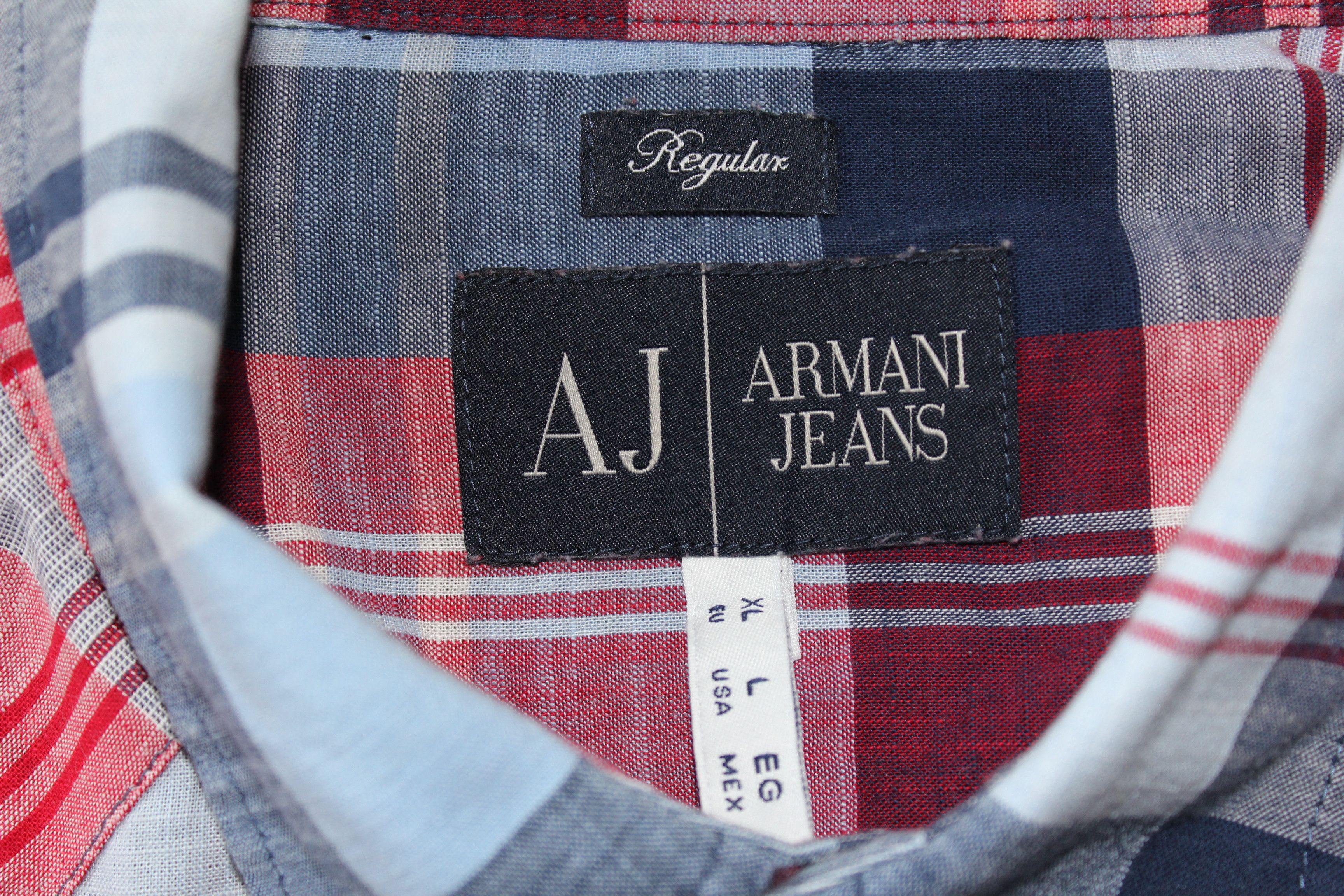 Armani Mens Armani Jeans Long Sleeve Check Shirt Size US L / EU 52-54 / 3 - 6 Thumbnail