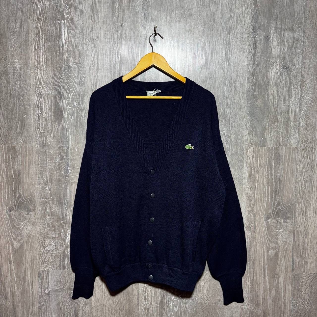 Lacoste Vintage Lacoste Wool Cardigan Knit Sweater Preppy Logo 🐊 Size US L / EU 52-54 / 3 - 1 Thumbnail