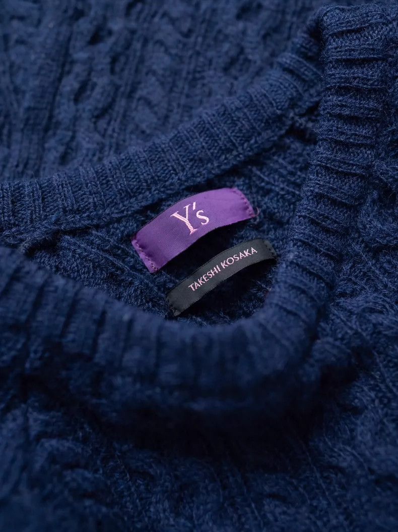 Yohji Yamamoto Yohji Yamamoto Sapphire Blue Long Twisted Aran Sweater 2501 Size US M / EU 48-50 / 2 - 6 Thumbnail