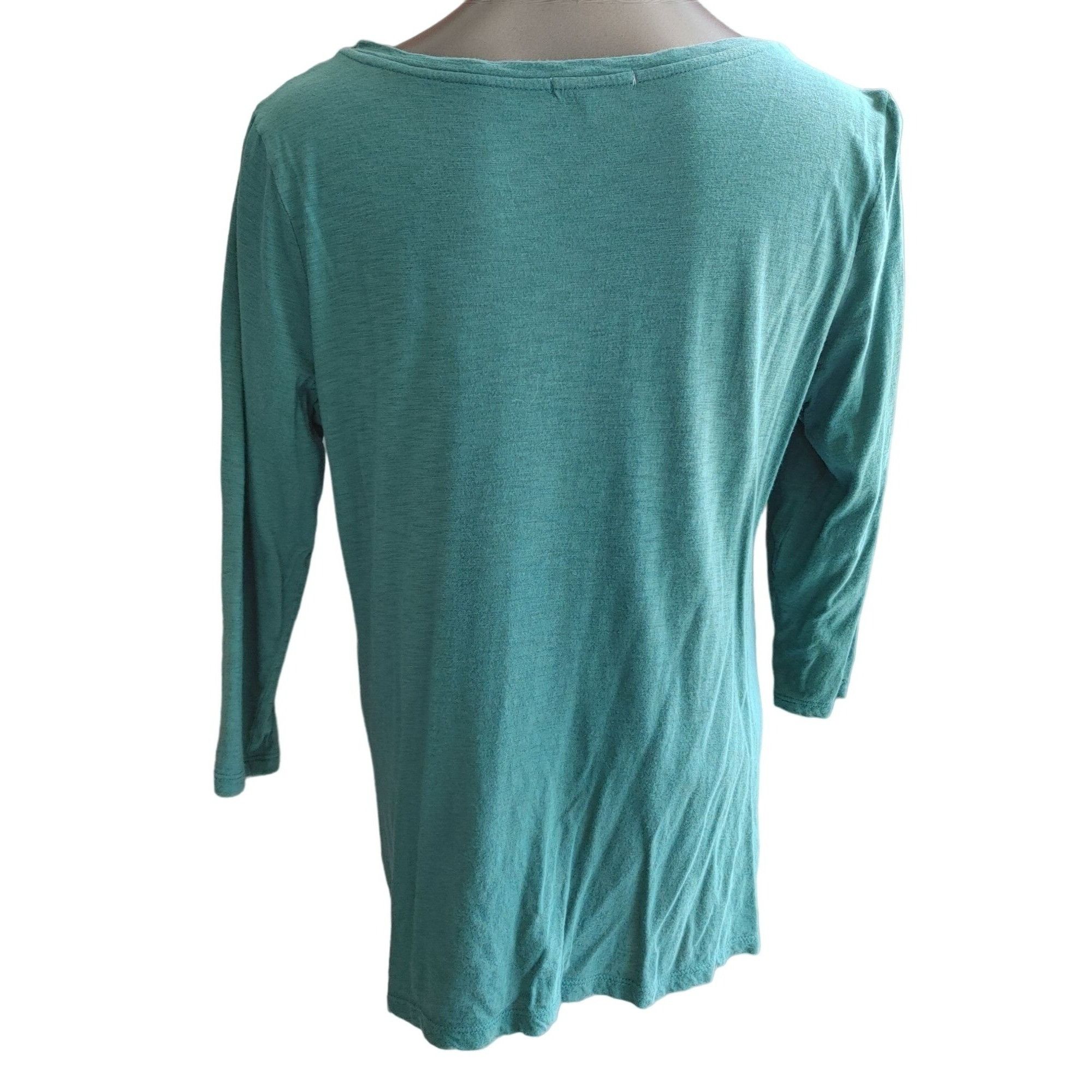 Other BP Green 1/2 Sleeve Front Knot Tie Scoop Neck Top Size L Size L / US 10 / IT 46 - 2 Thumbnail