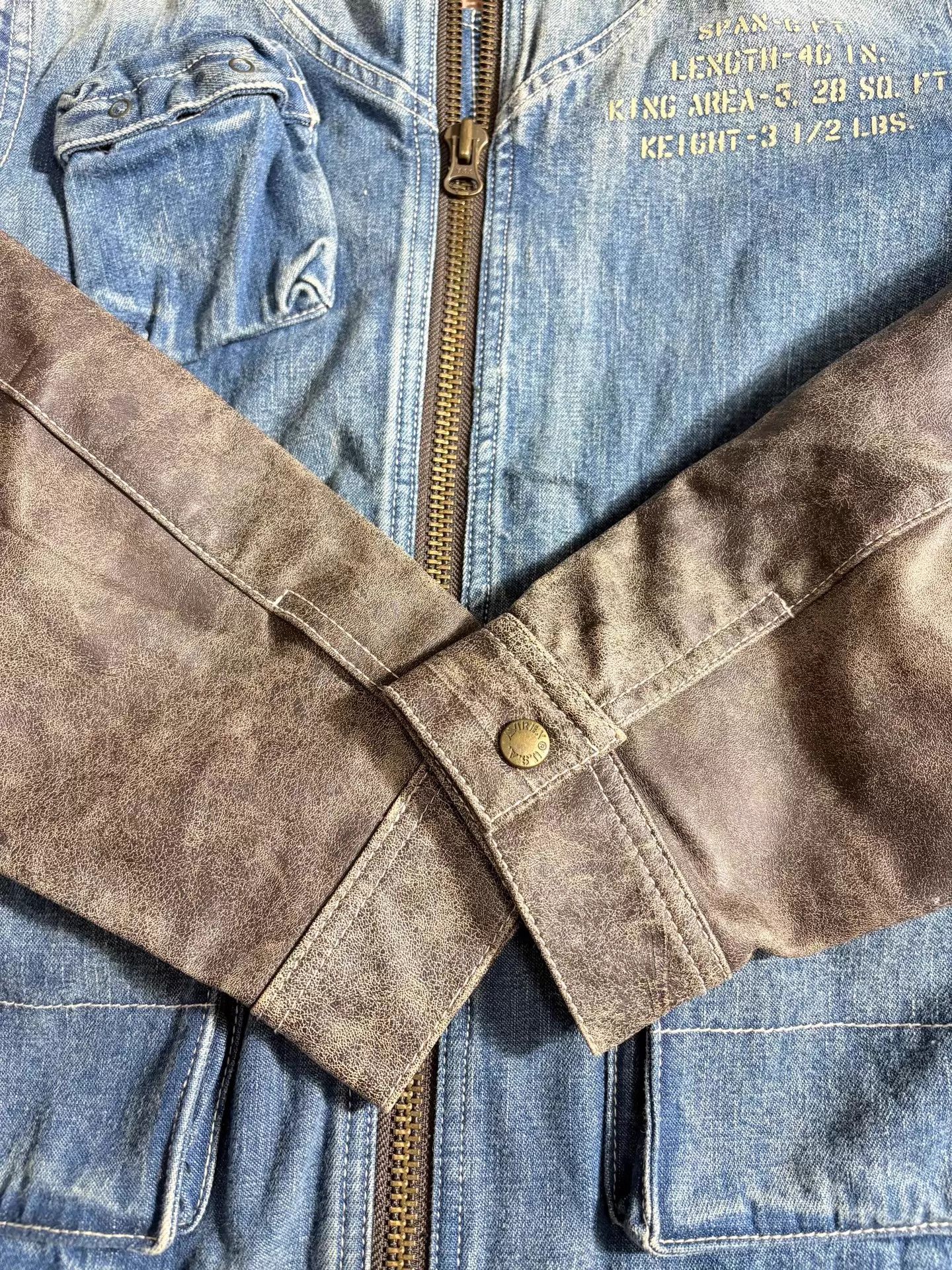Avirex AVIREX TYPE Horsehide Sleeve Denim Jacket Size US M / EU 48-50 / 2 - 3 Thumbnail