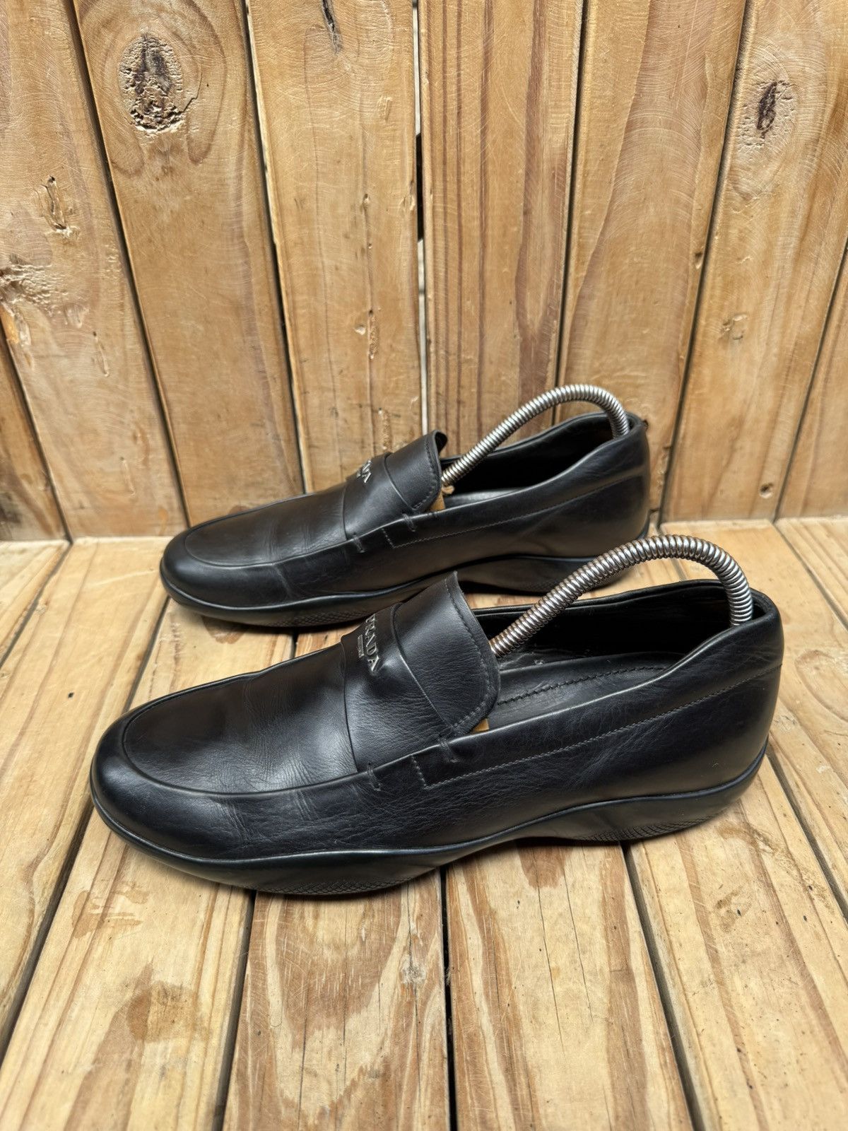 Prada Prada Men’s Penny black Leather Loafers Size Uk 5 USA 6 Size US 6 / EU 39 - 3 Thumbnail