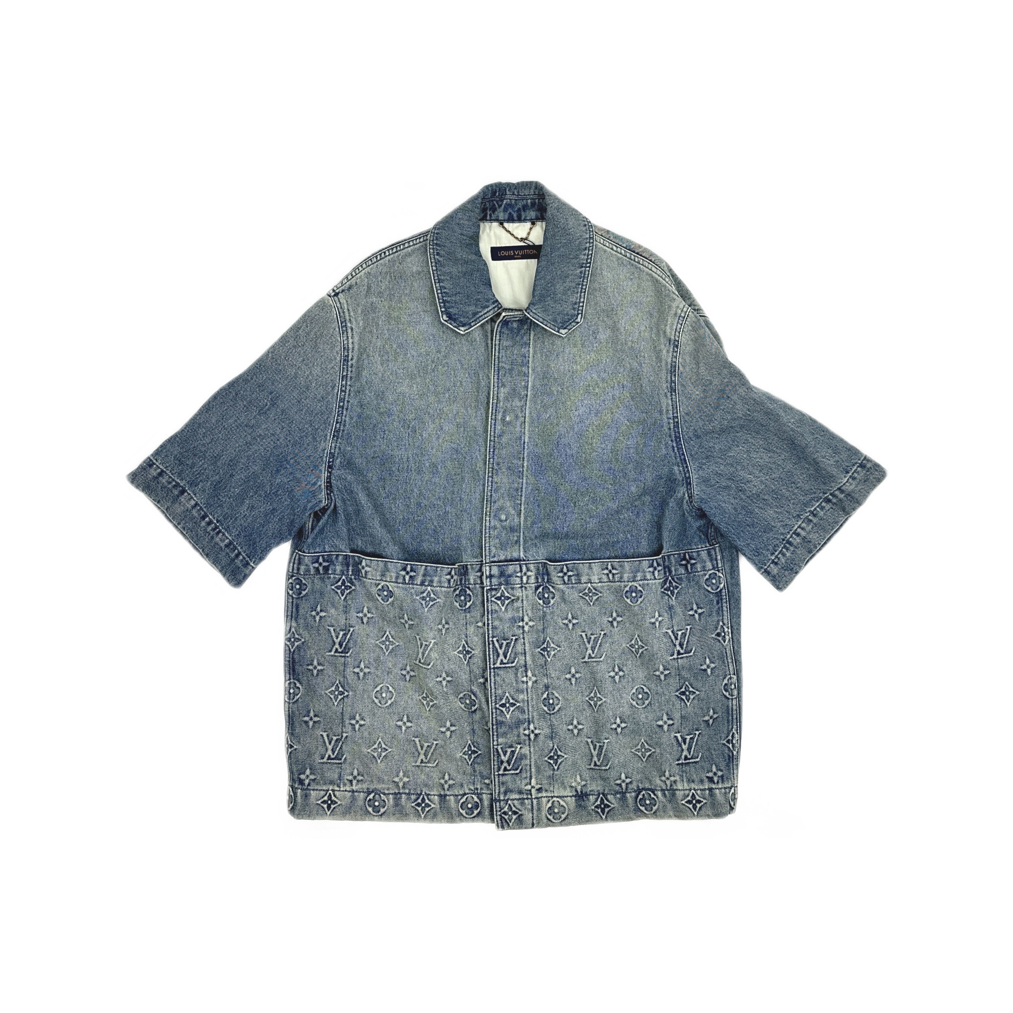 Louis Vuitton Louis Vuitton Monogram Embossed Denim Shirt L Size US L / EU 52-54 / 3 - 1 Thumbnail