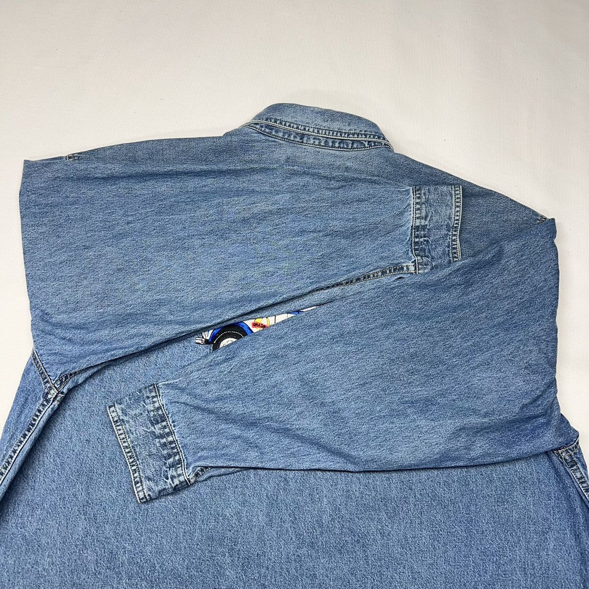 Lee × Vintage VTG Lee Denim Shirt Blue Button Down Embroidered Divco Size US XXL / EU 58 / 5 - 17 Thumbnail