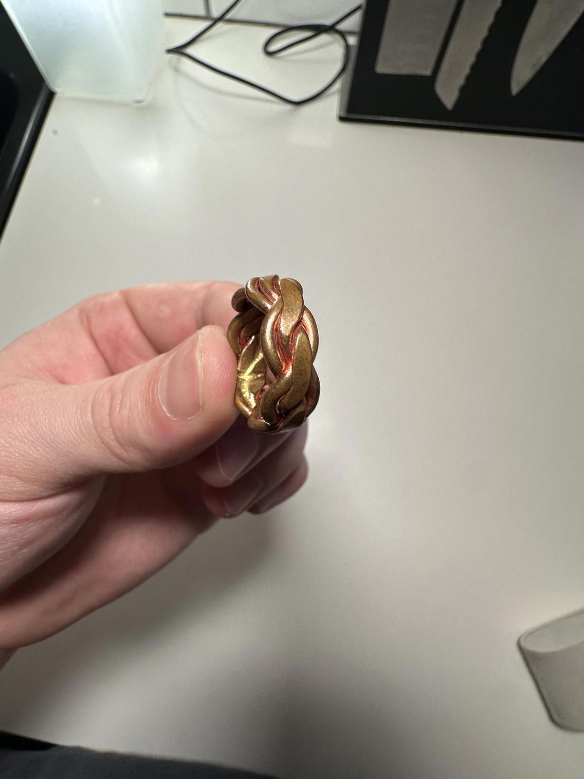 The Unbranded Brand Vintage Braided Bronze Tone Ring Size ONE SIZE - 2 Thumbnail