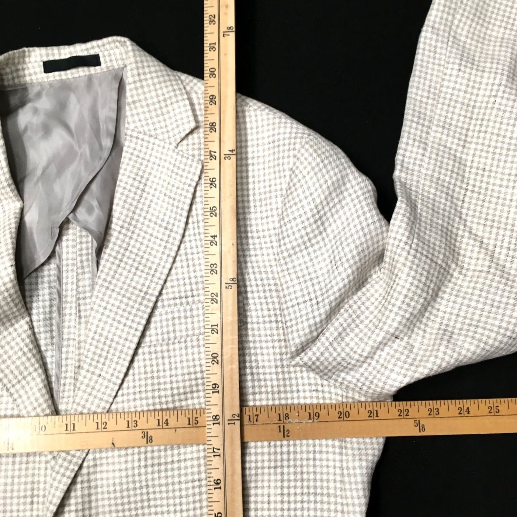 Vintage Patrick James Blazer Jacket Mens Linen wool Beige Preppy Size 42R - 4 Thumbnail