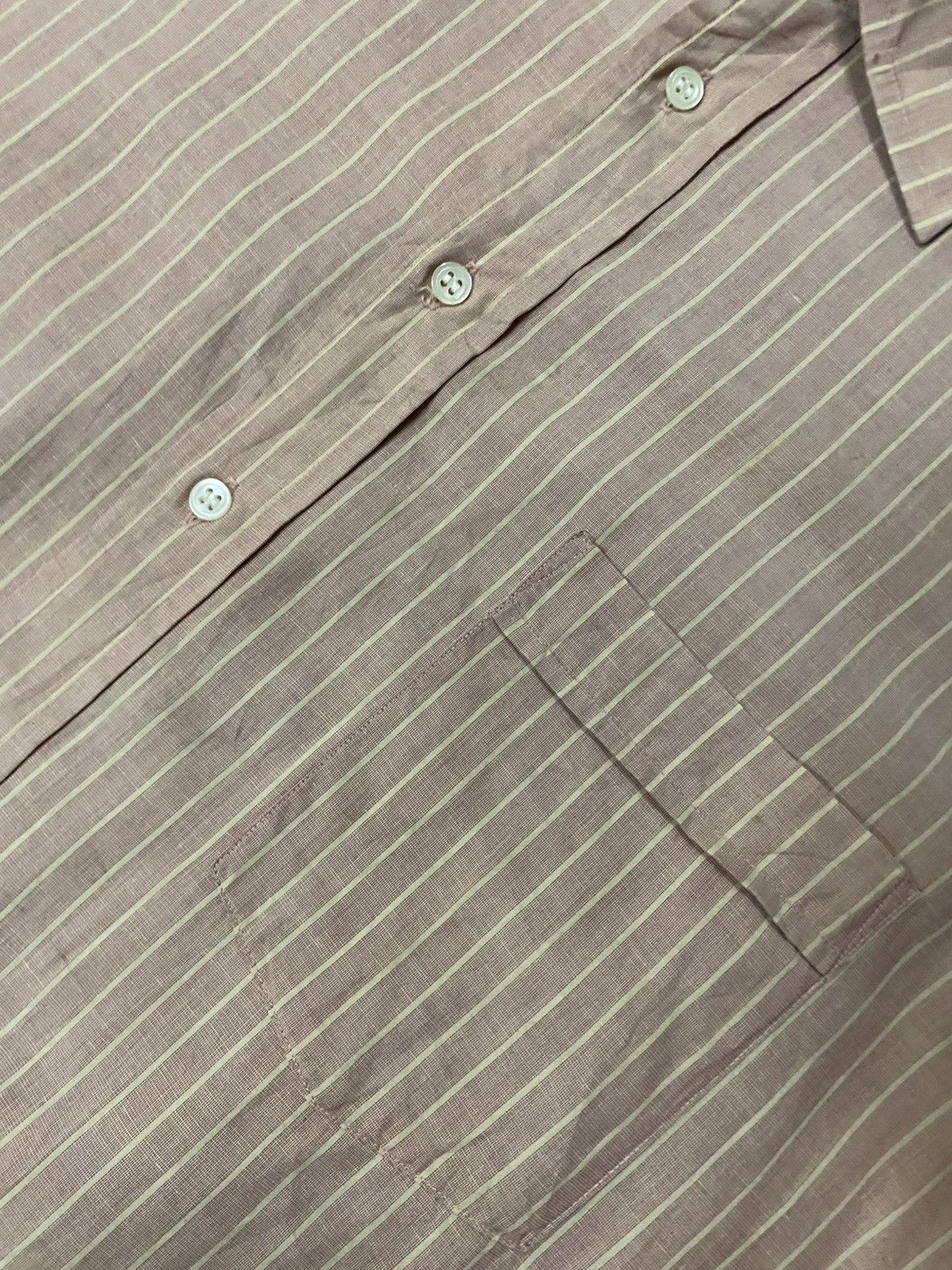 Balenciaga Balenciaga Paris Vintage Striped Short Sleeve Shirt Size 41 Size US L / EU 52-54 / 3 - 3 Thumbnail