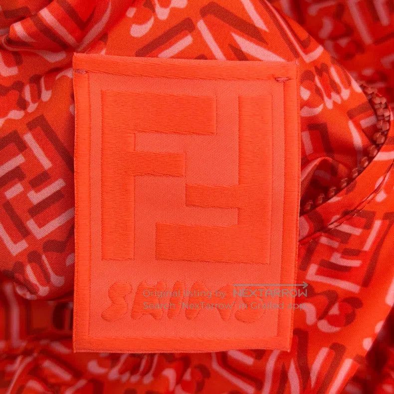 Fendi Fendi Neon Orange 3D Logo Zip-Up Hooded Jacket Size XS / US 0-2 / IT 36-38 - 5 Thumbnail